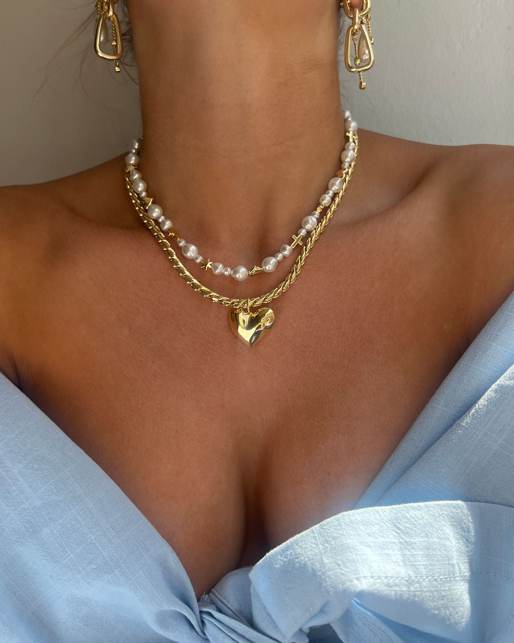 The Etoile Pearl Stud Necklace