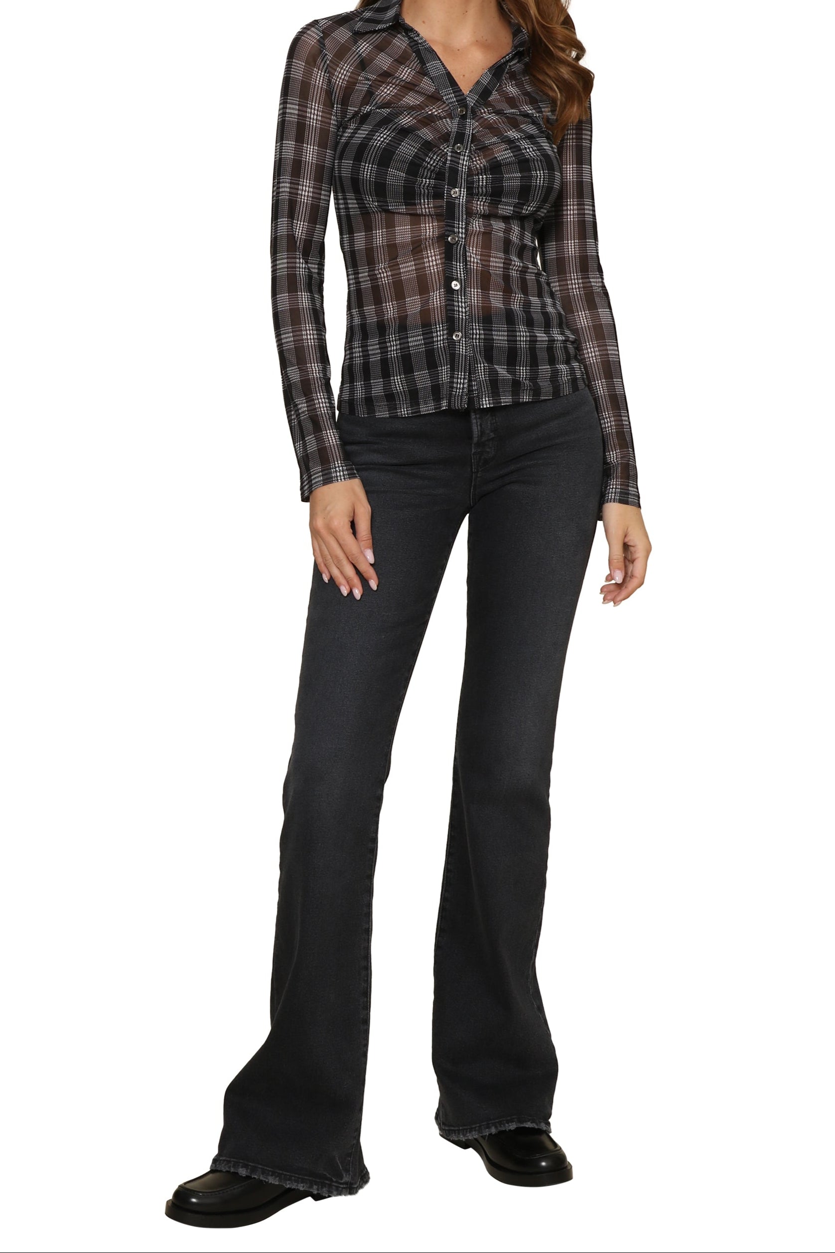 The Plaid Mesh Long Sleeve