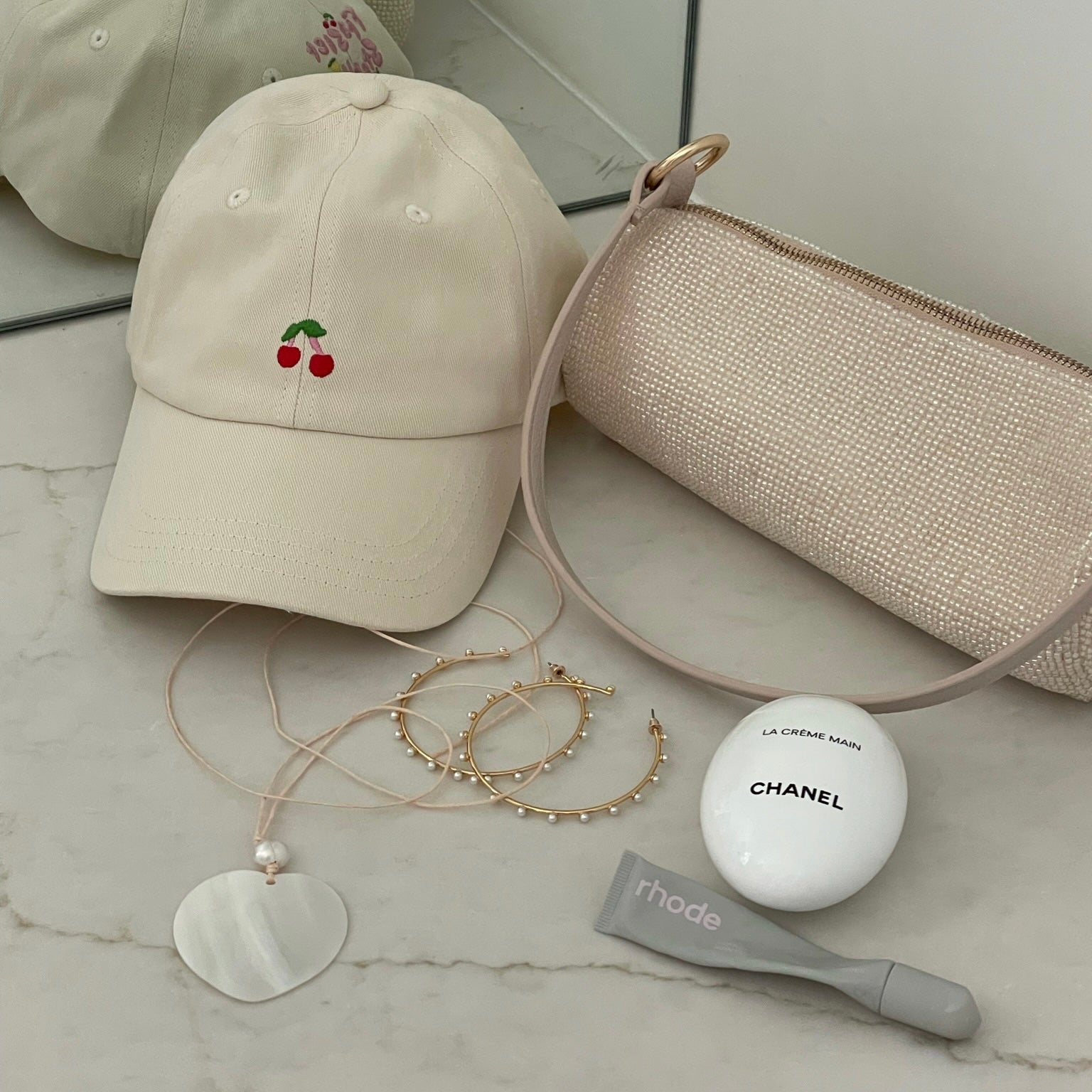 Midnight Mood Hoops in Pearl