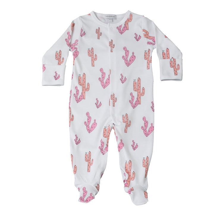 Zipper Footie Pink Cactus