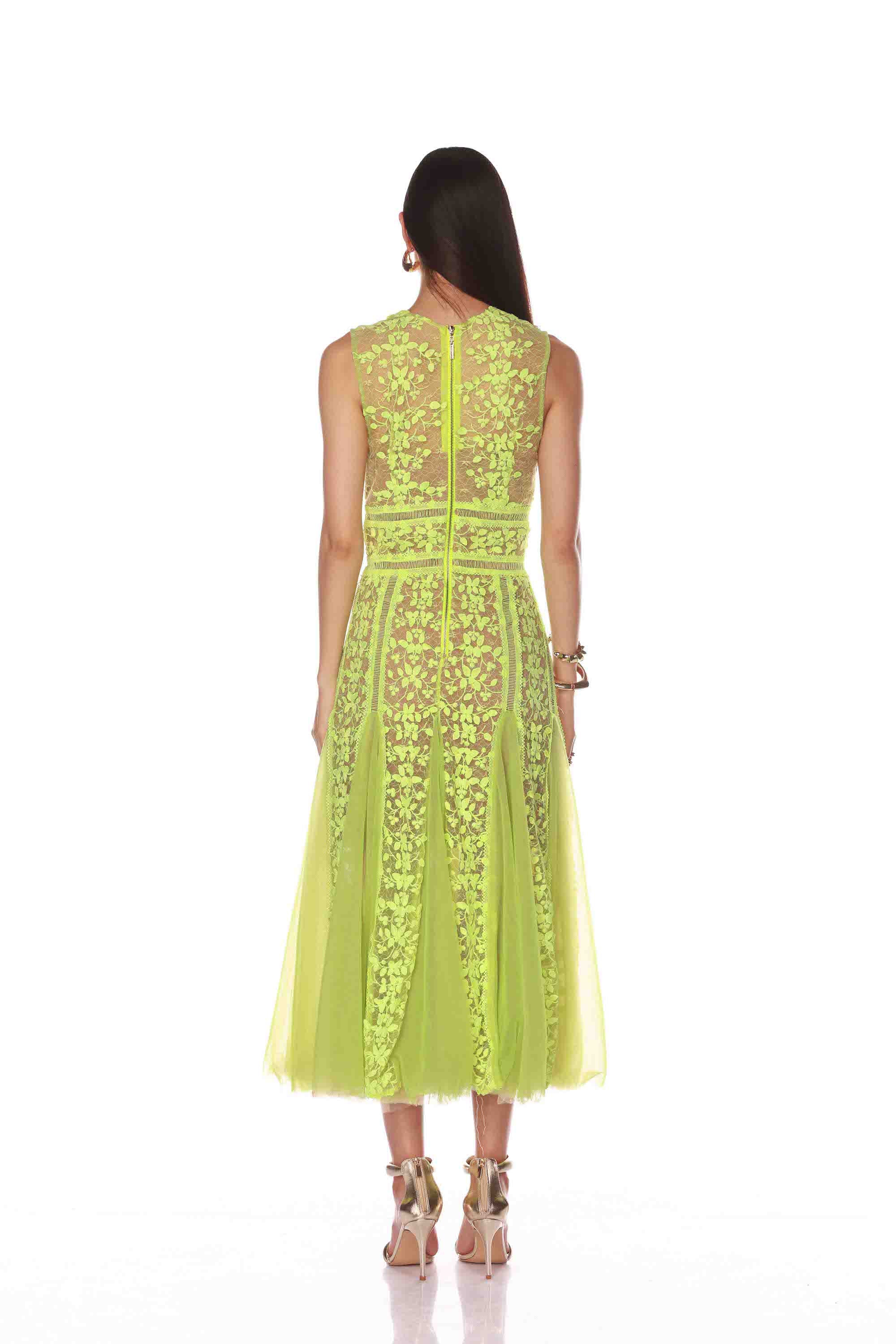 Megan Lime Midi Dress