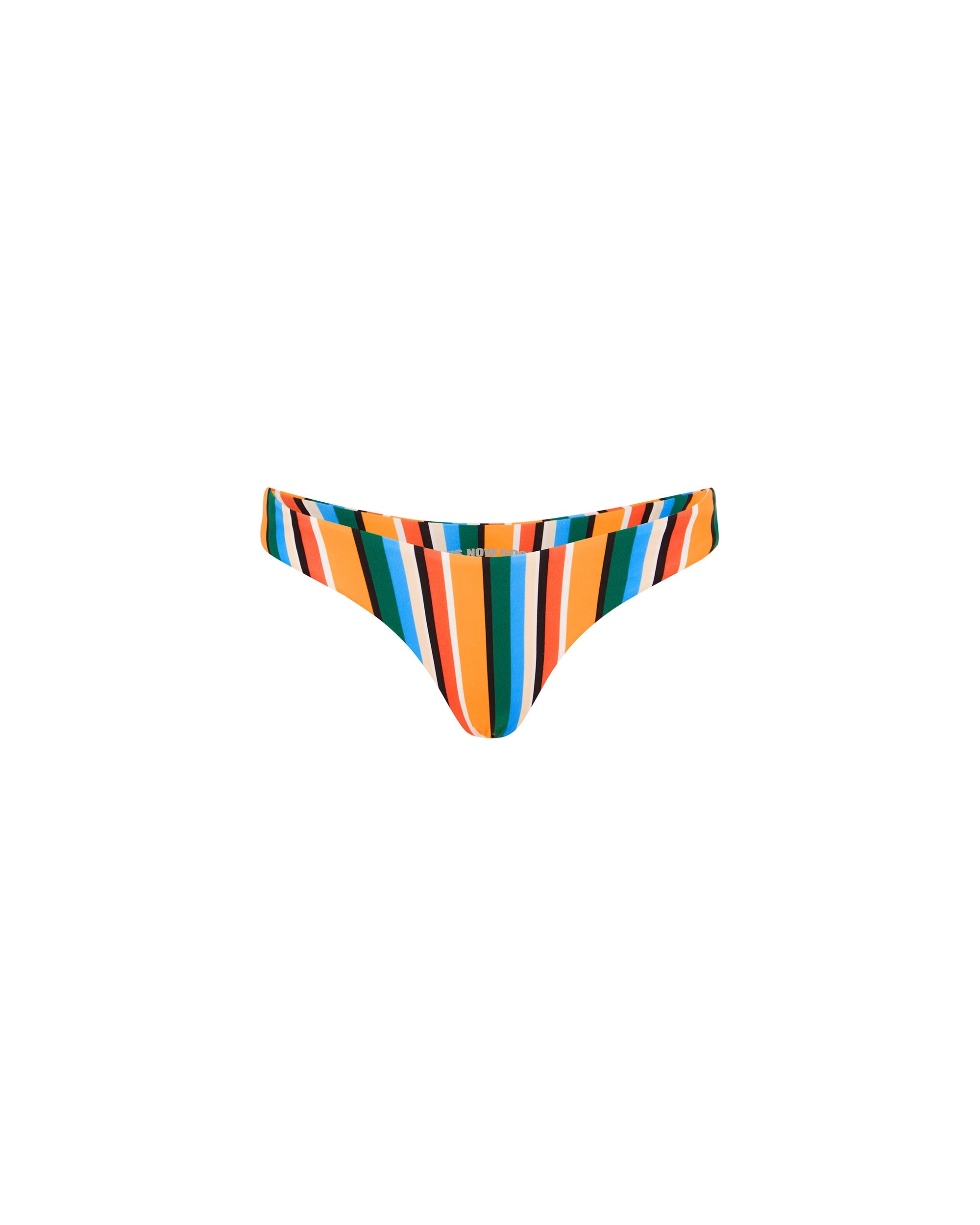 Studio image of the 90s Pant in verge, featuring its 90s style high cut and striped print. 