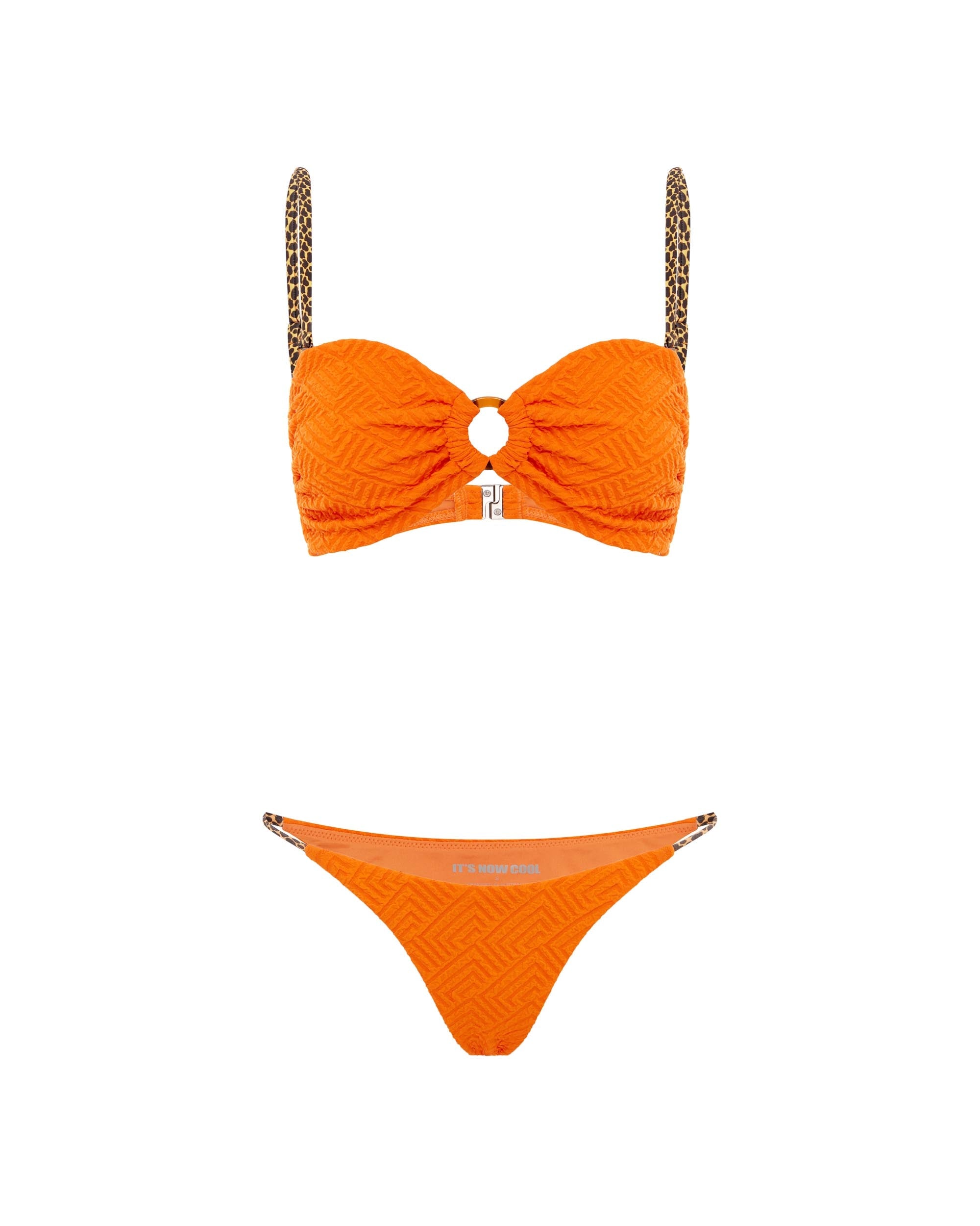 Studio image of the String Pant in Tiki, showcasing its mid-rise waistline and cheeky bottom coverage. 