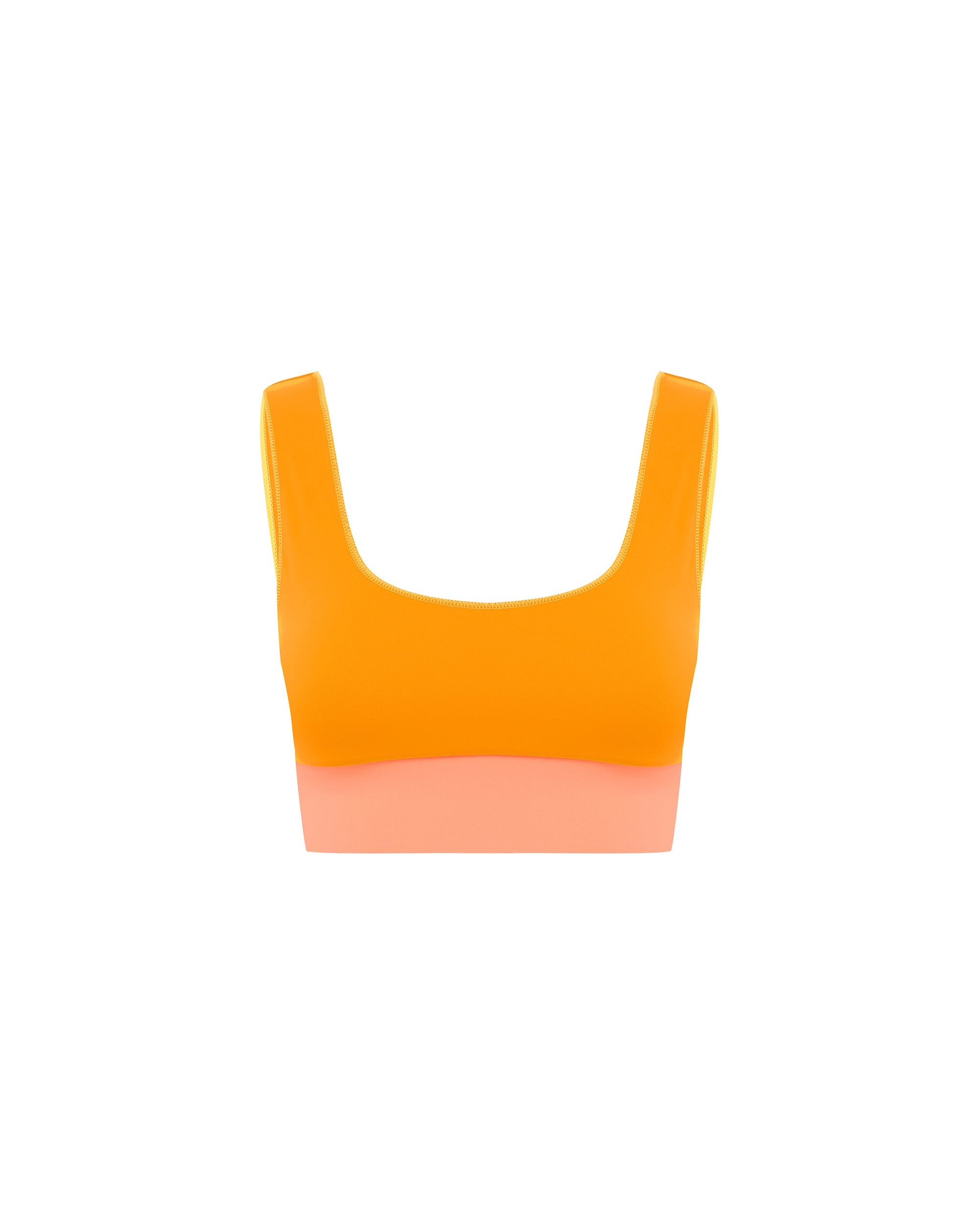 Studio image of the Contour Crop Top in Peaches.