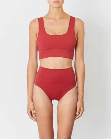 The Contour High Waist Pant - Chilli Red