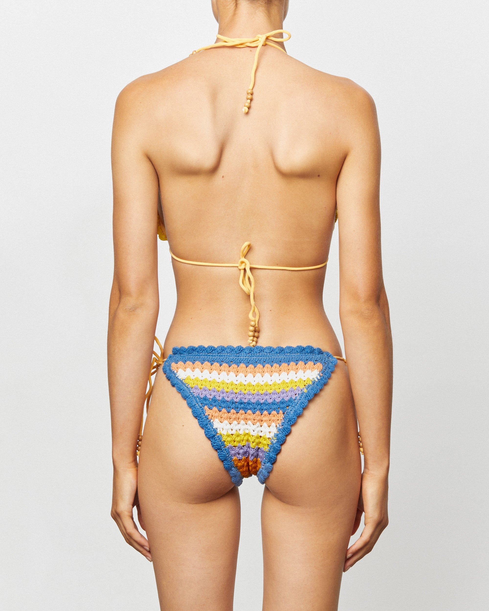 On body back of THE CROCHET TIE PANT - AZORES
