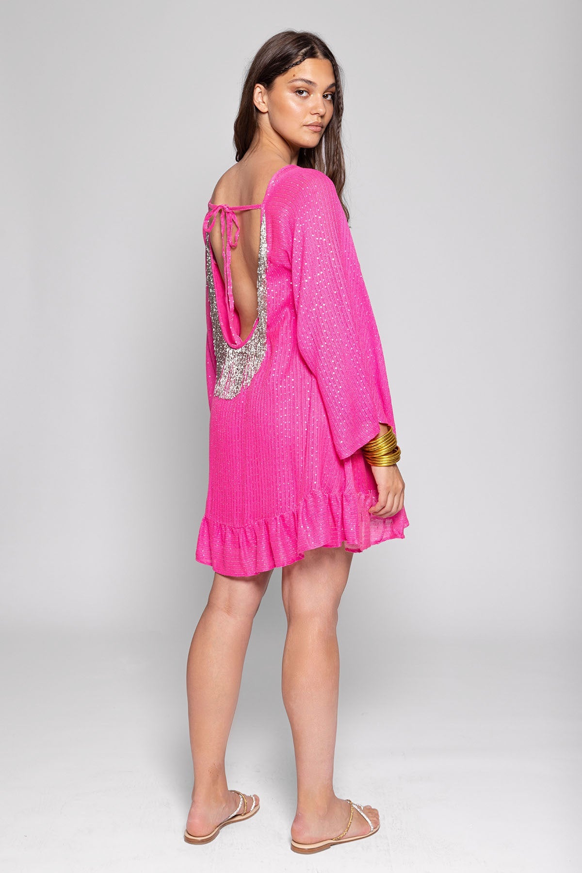 INDIANA SHORT DRESS SAINT BARTH NEON PINK