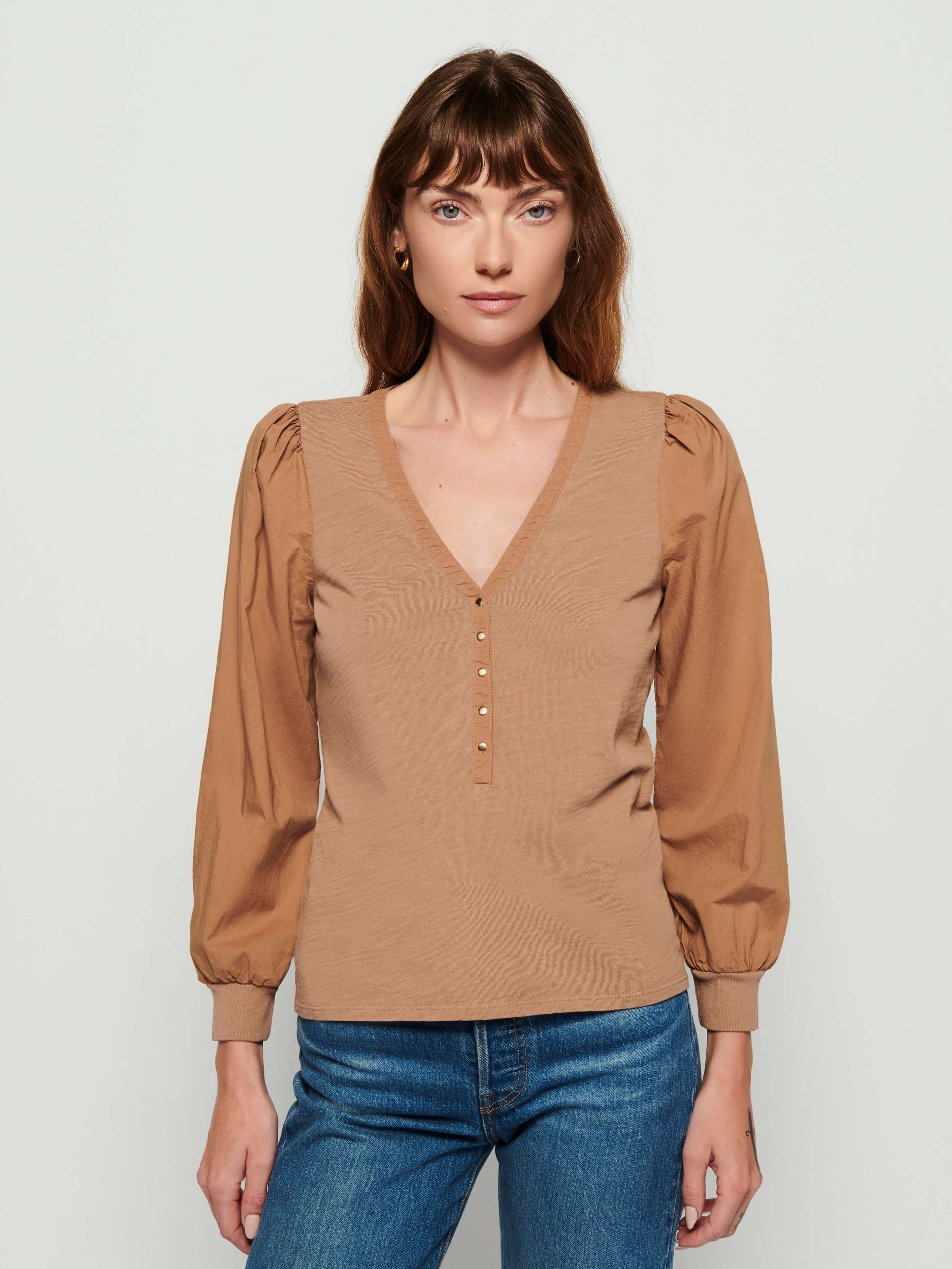 NATION LTD Ivy Feminine Snap Henley