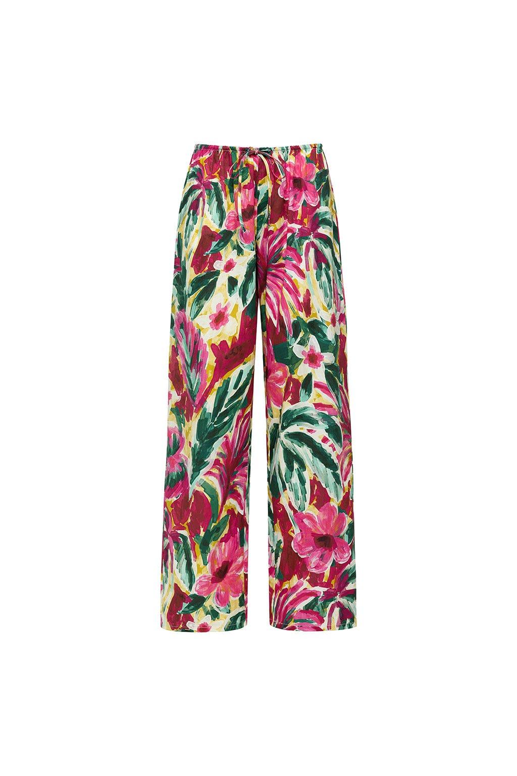 Isla Floral Wide-Leg Drawstring Pant