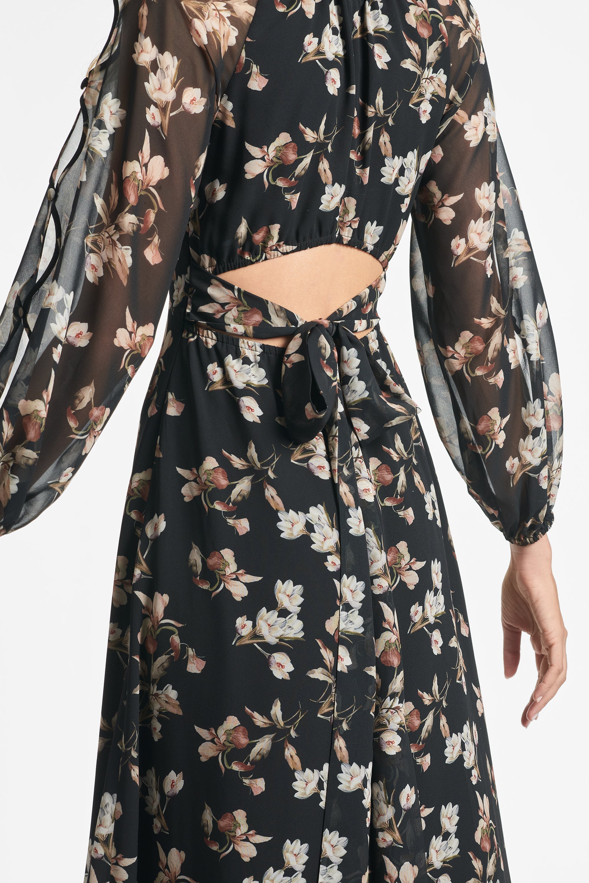 Jasmine Dress - Black Venetia Petal - Final Sale