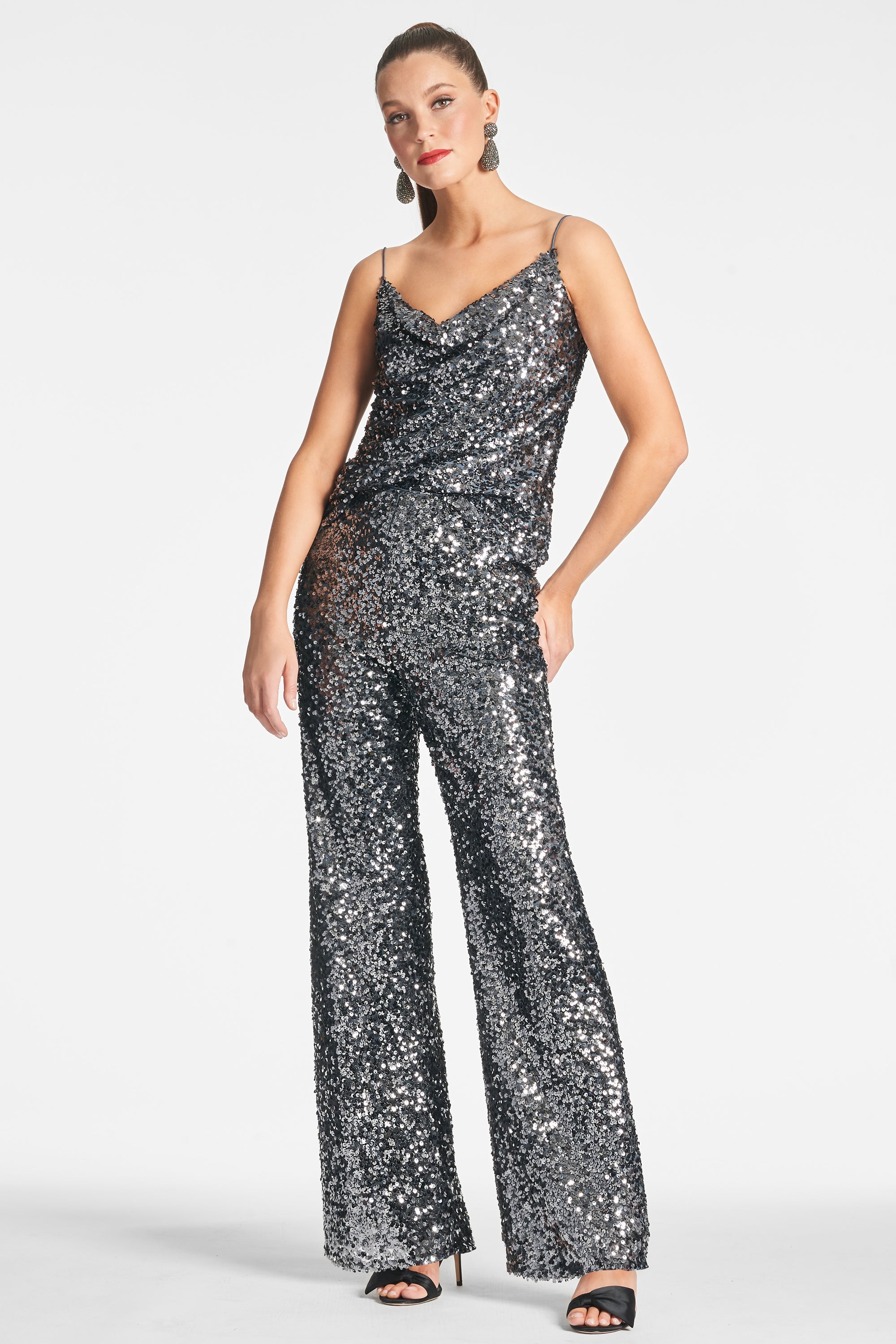 Sequin Alli Pant - Gunmetal