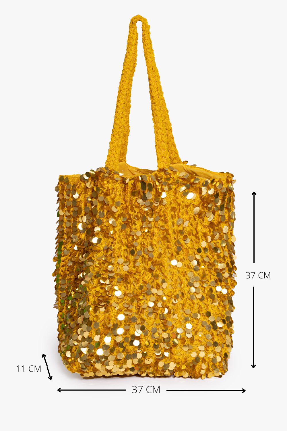 BASTIAN BAG CROCHET BIG SEQUINS YELLOW