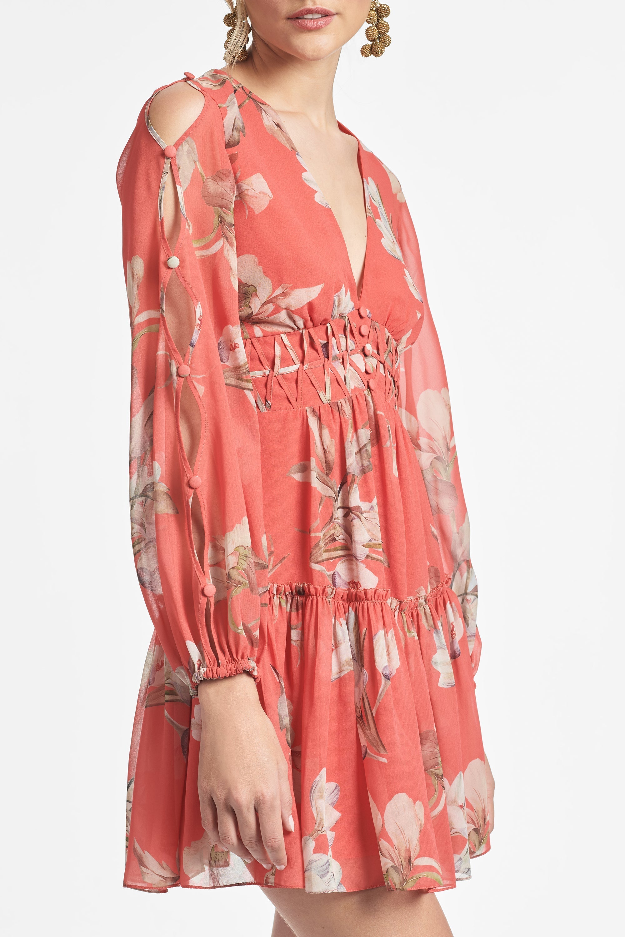 Keira Dress - Coral Venetia Petals - Final Sale