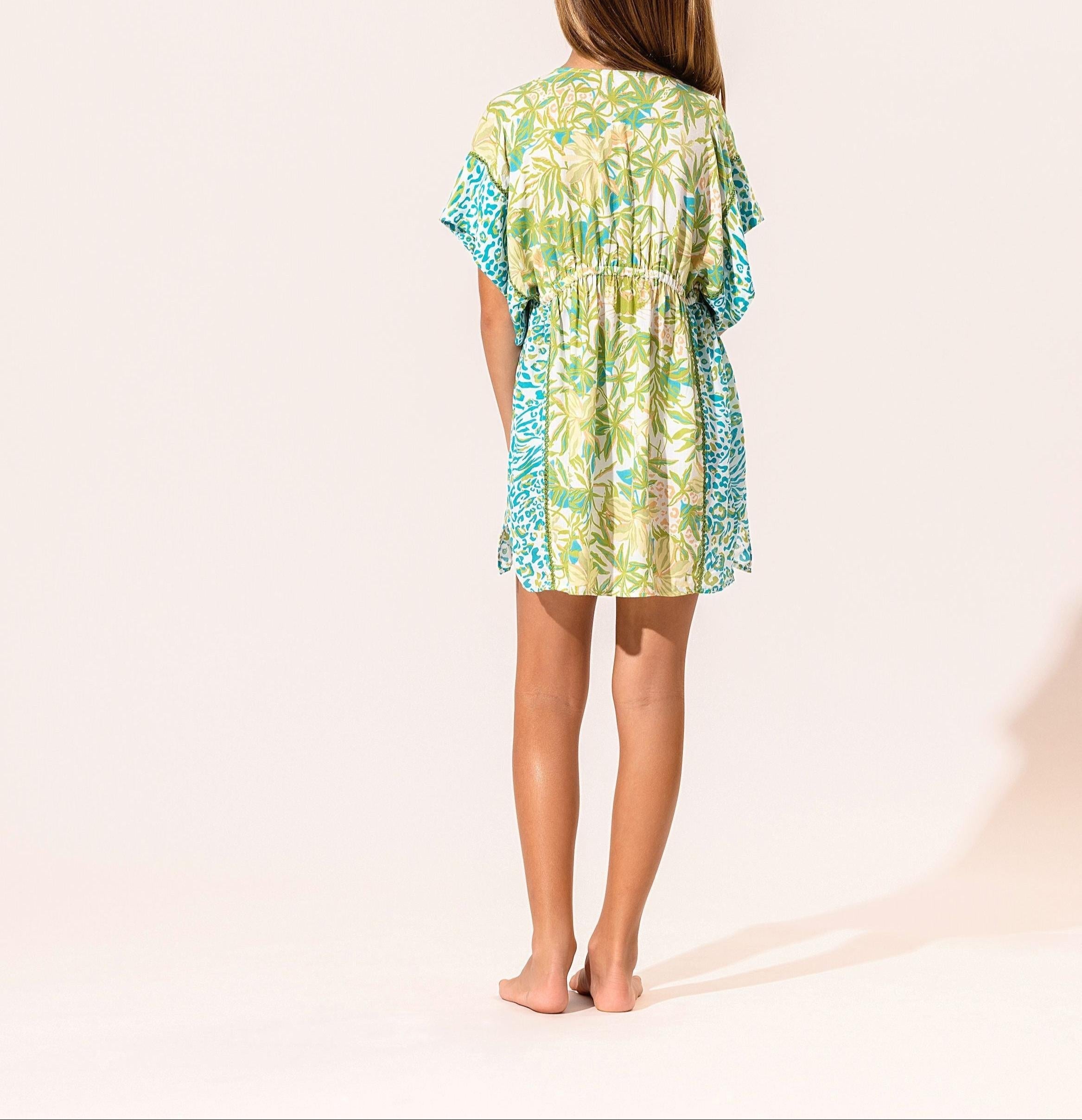 Kids Kaftan Amaya - Green Orchid