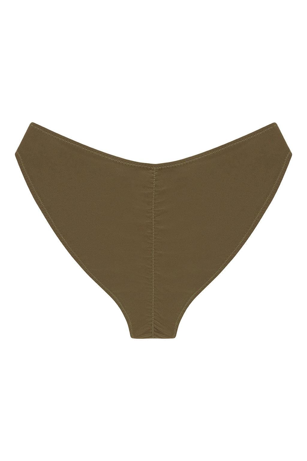 Khaki Added Coverage Lulu (Zig-Zag Stitch) Bikini Bottom