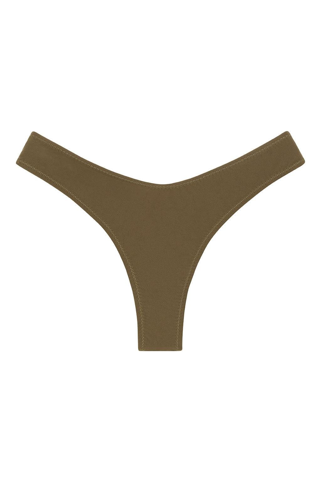 Khaki Added Coverage Lulu (Zig-Zag Stitch) Bikini Bottom