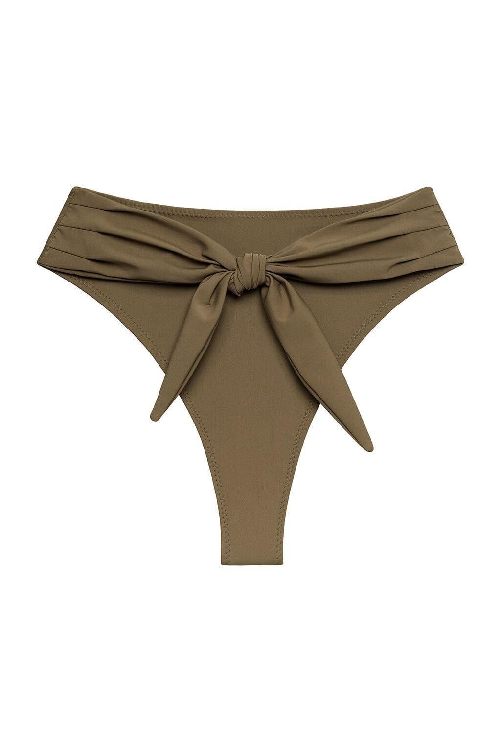 Khaki Paula Tie-Up Bikini Bottom