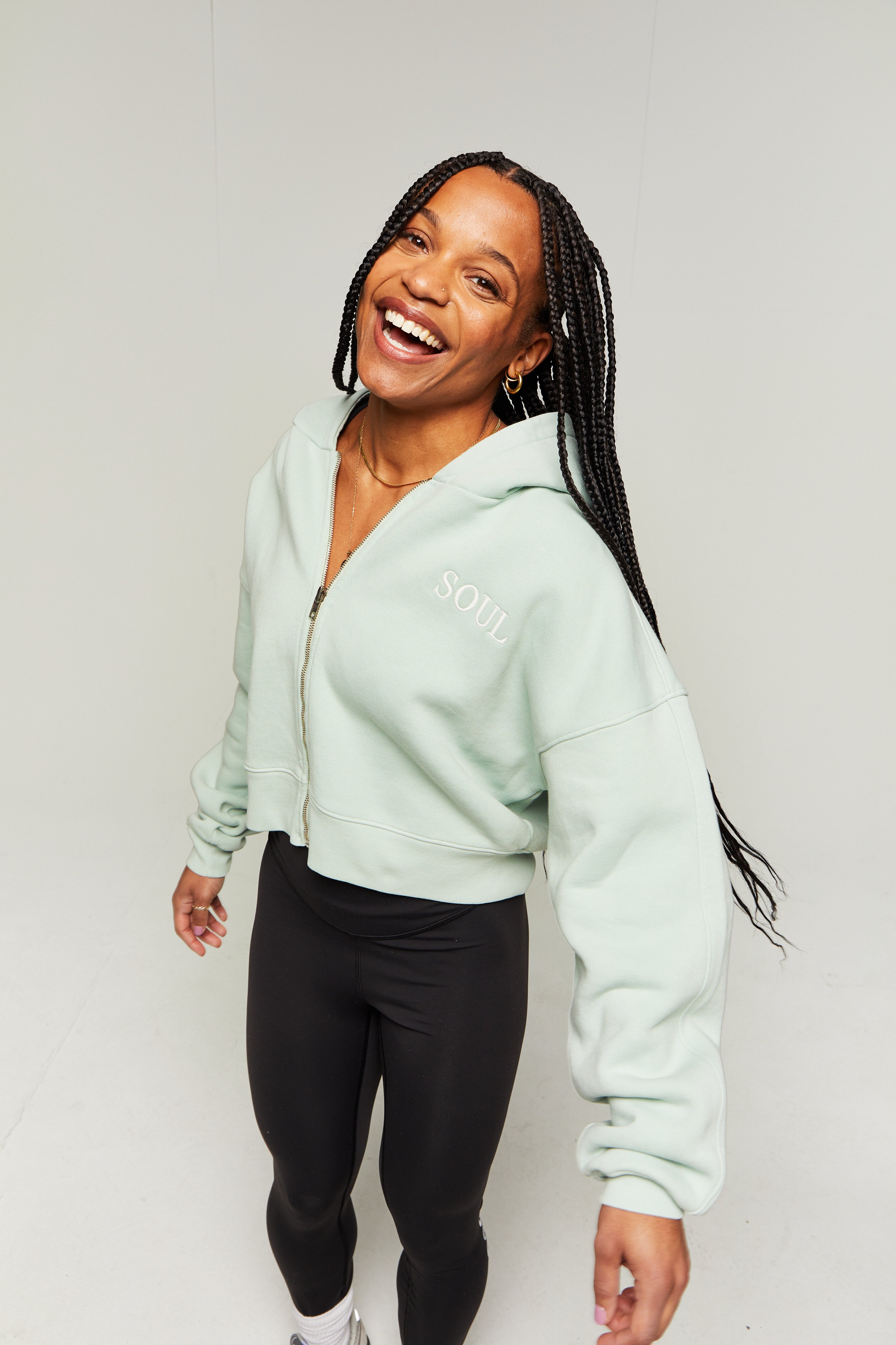 Marissa Cropped Zip Up Hoodie | Soul by SoulCycle