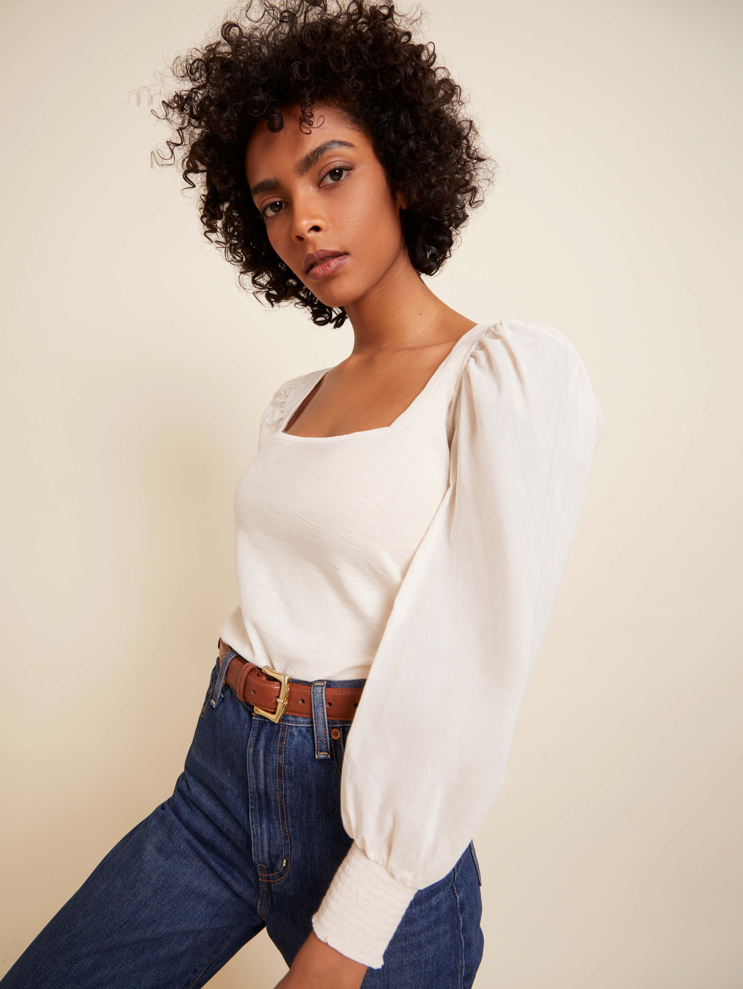 NATION LTD Laura Square Neck Femme Tee