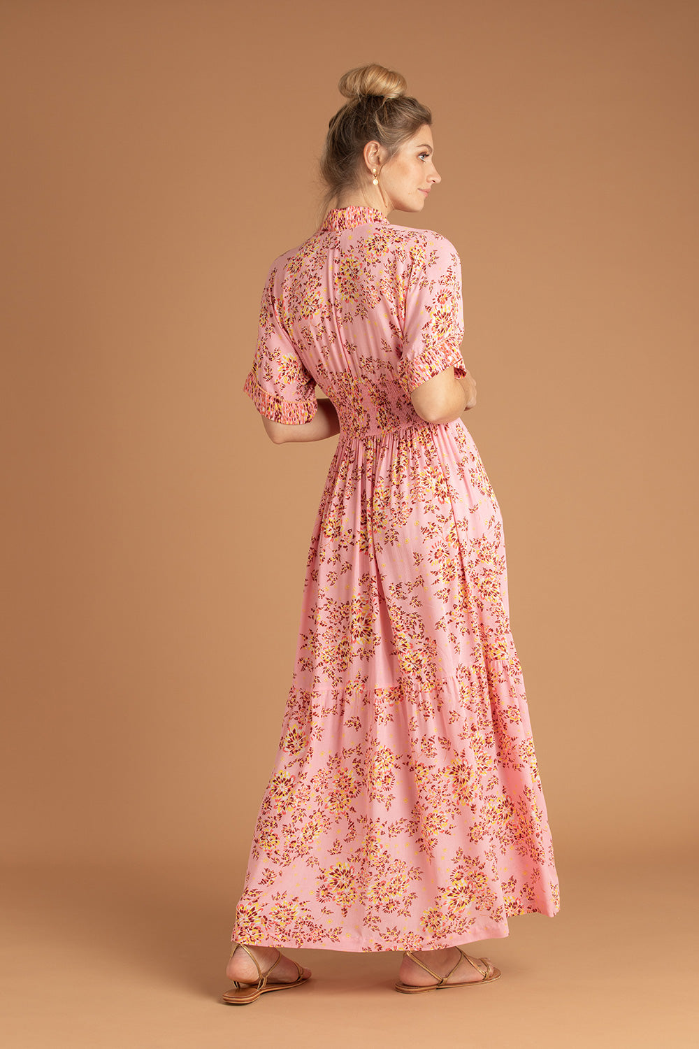 Long Dress Rachel Kimono - Pink Allium