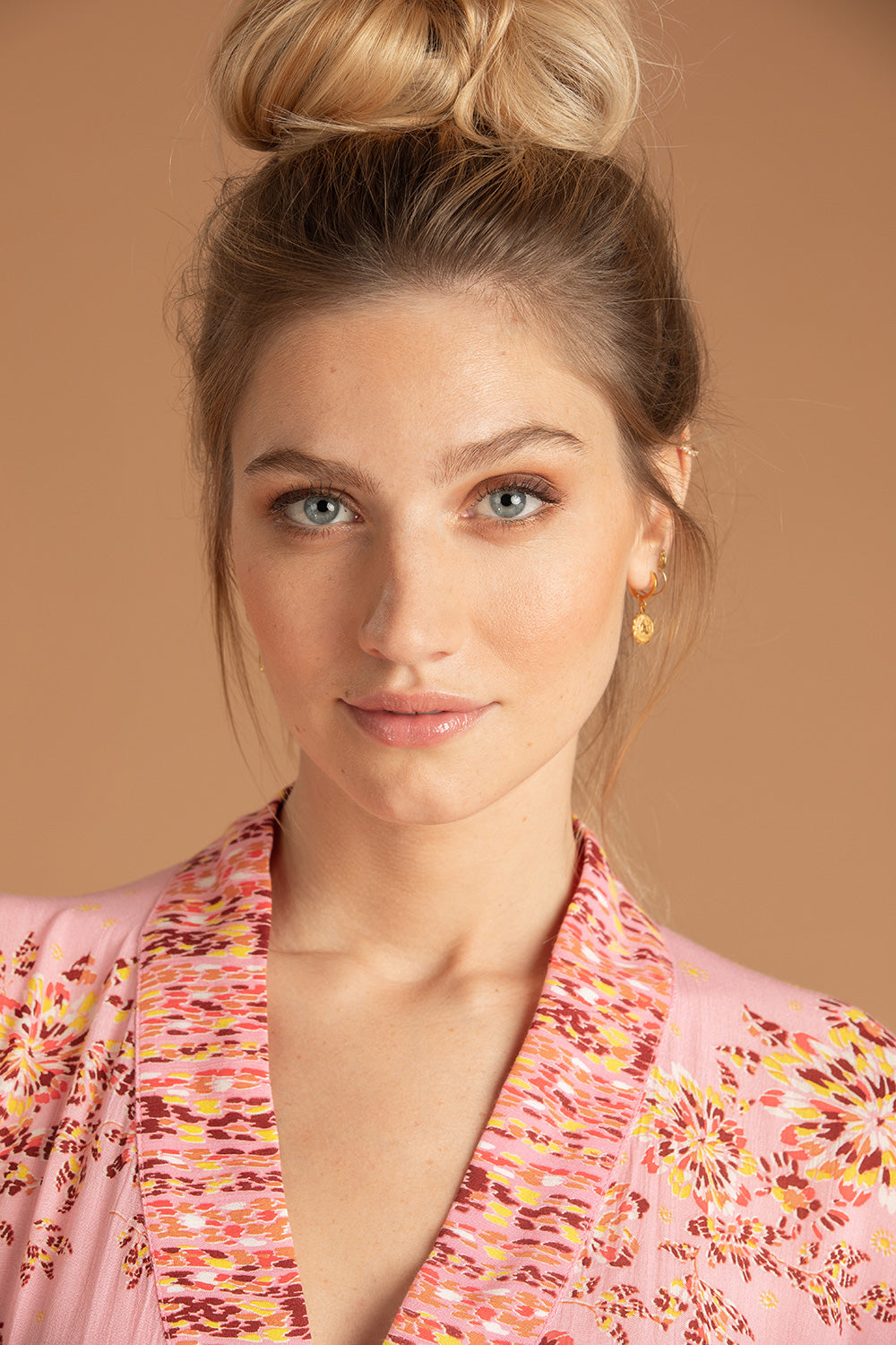 Long Dress Rachel Kimono - Pink Allium