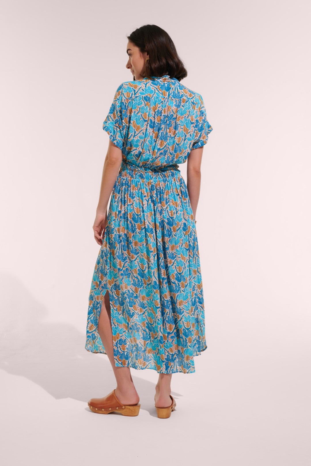 LONG DRESS BECKY V CK - BLUE KAKTUS
