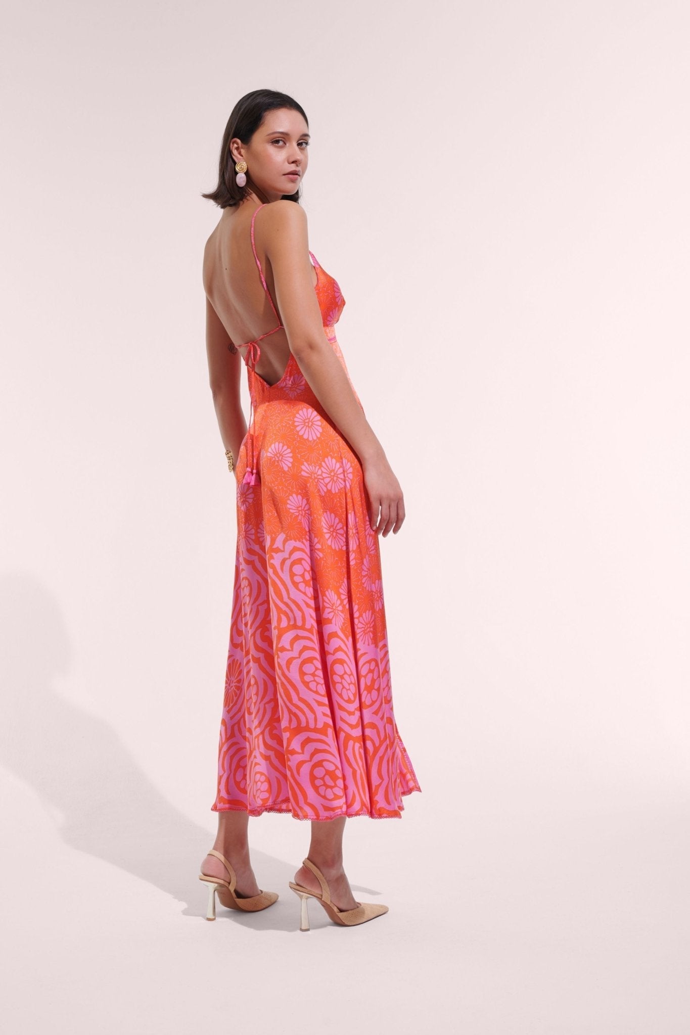 Long Dress Denise - Pink Daisy