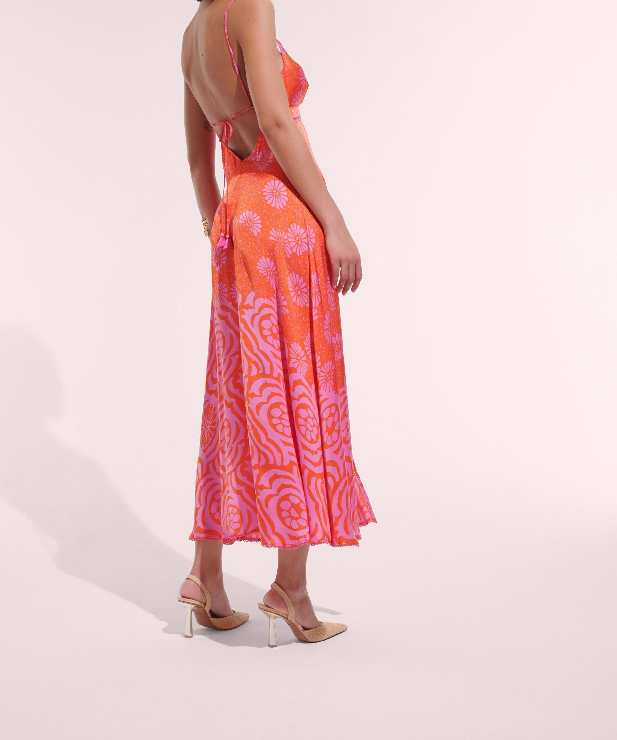 Long Dress Denise - Pink Daisy