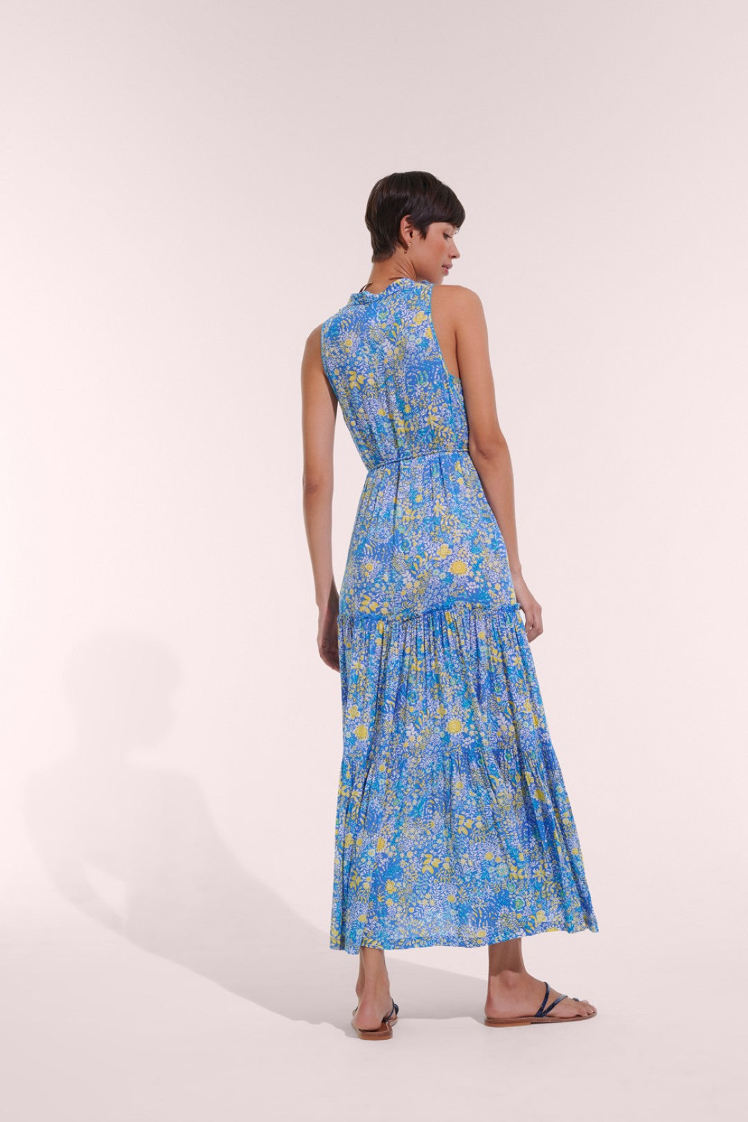 LONG DRESS NANA V - BLUE COROLLE