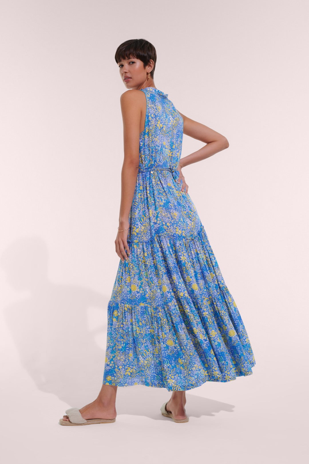 LONG DRESS NANA V - BLUE COROLLE