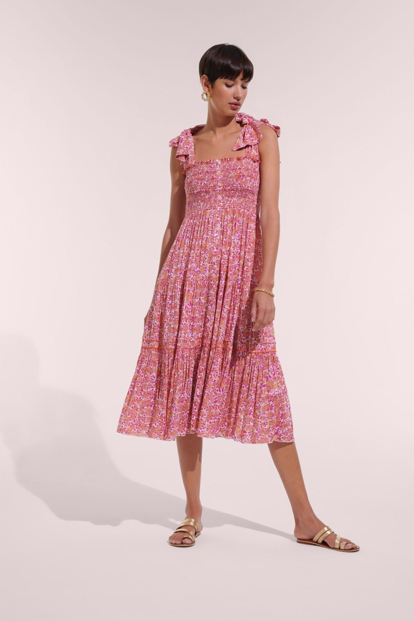 Long Dress Triny - Pink Net