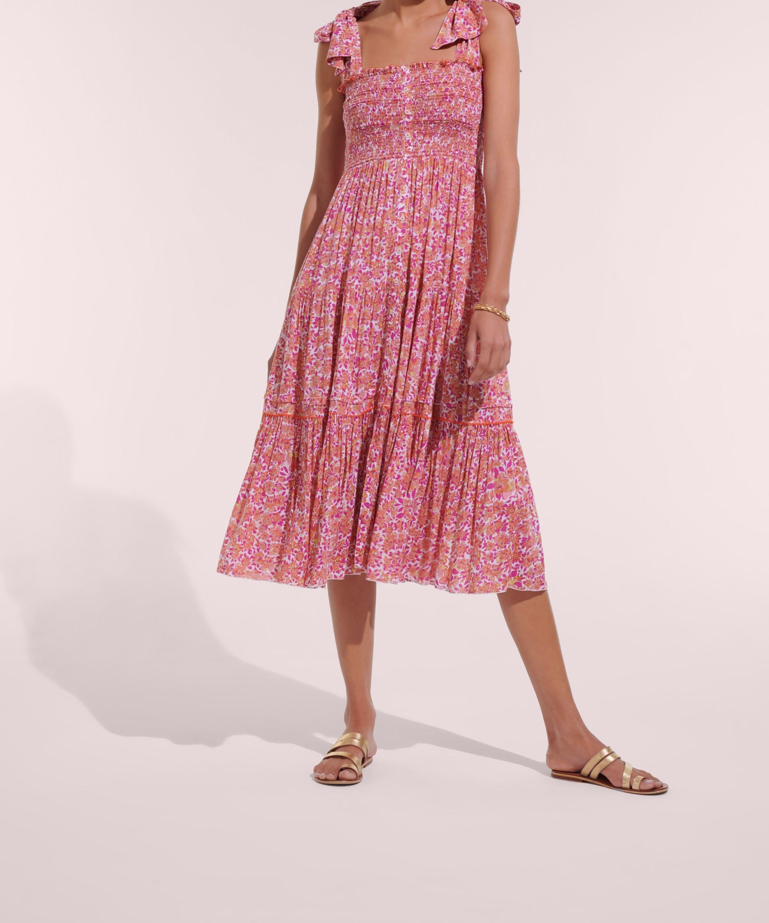 Long Dress Triny - Pink Net