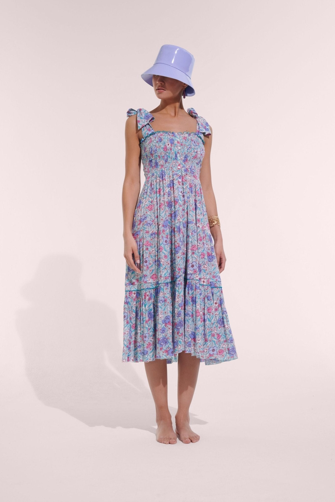Long Dress Triny - Aqua Petunia