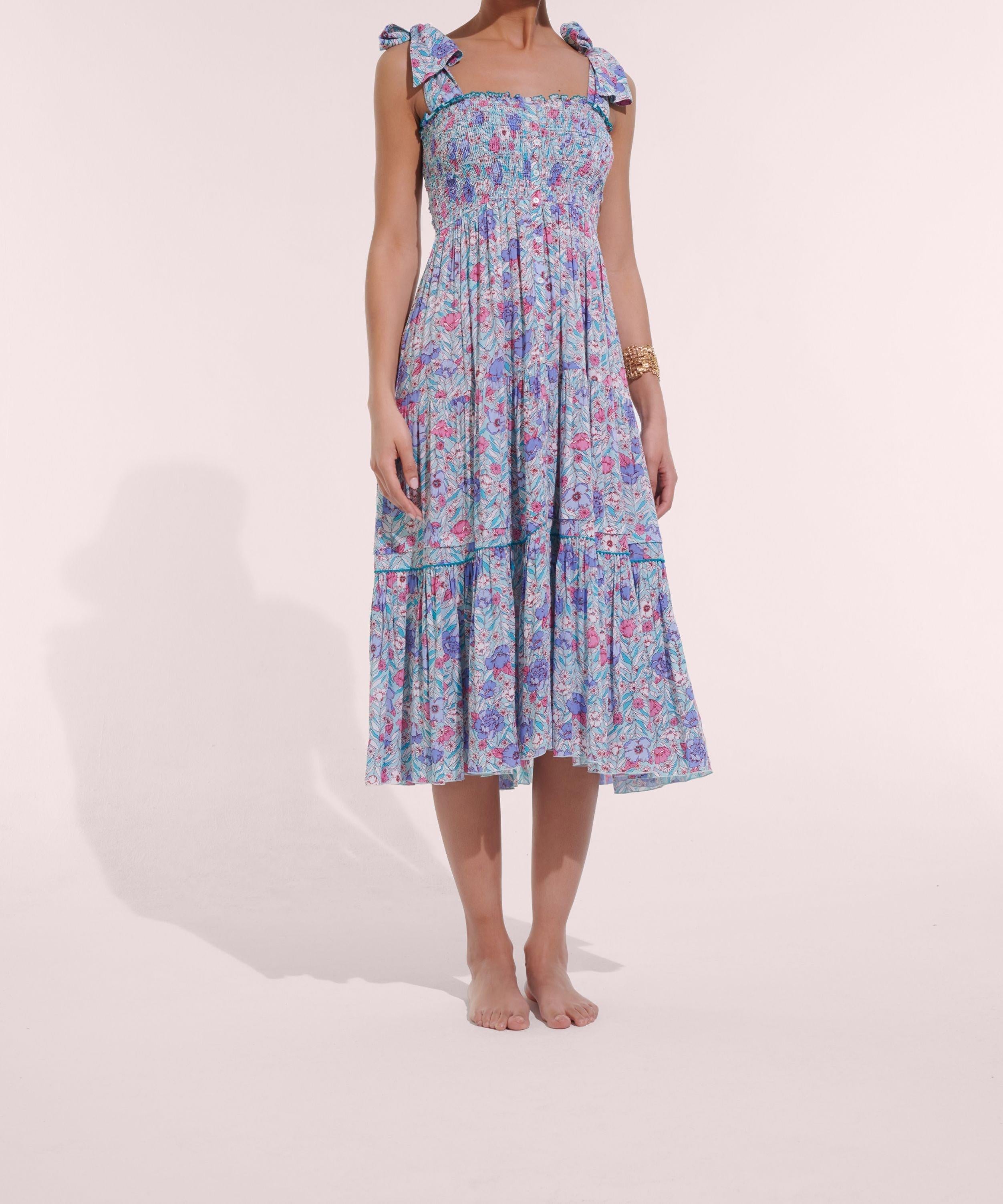 Long Dress Triny - Aqua Petunia