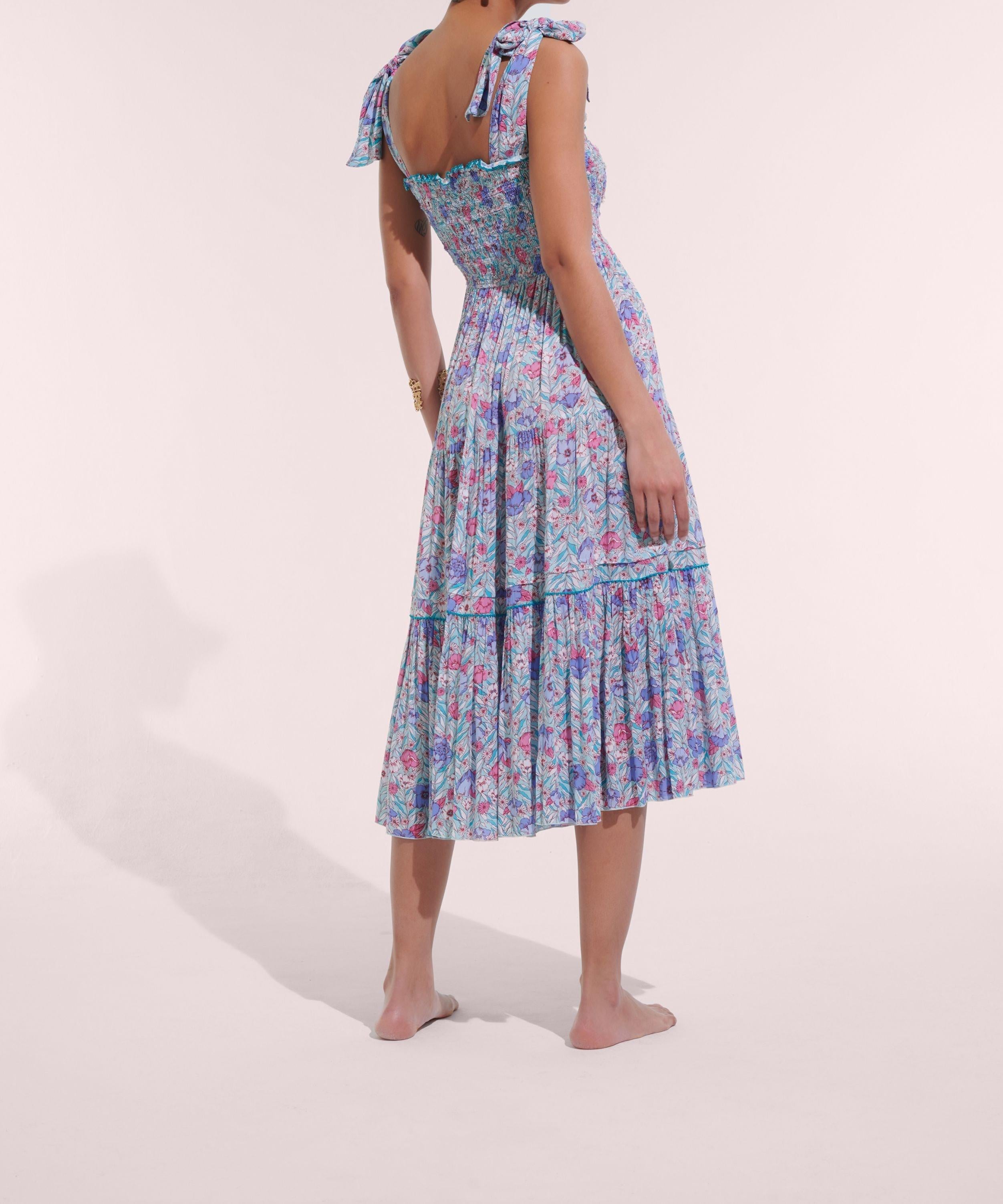 Long Dress Triny - Aqua Petunia