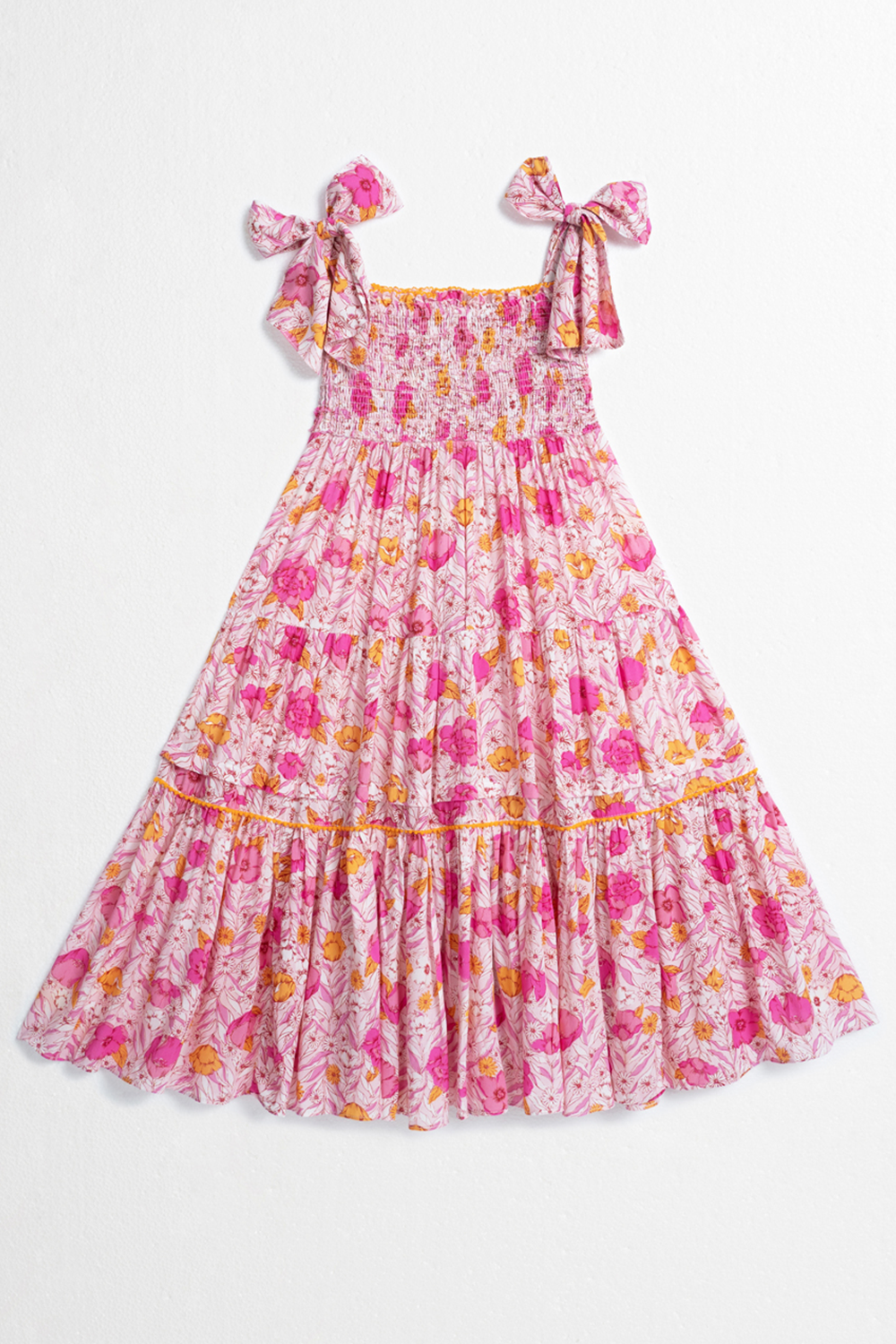 Long Dress Triny Kids V Pink Petunia Viscose