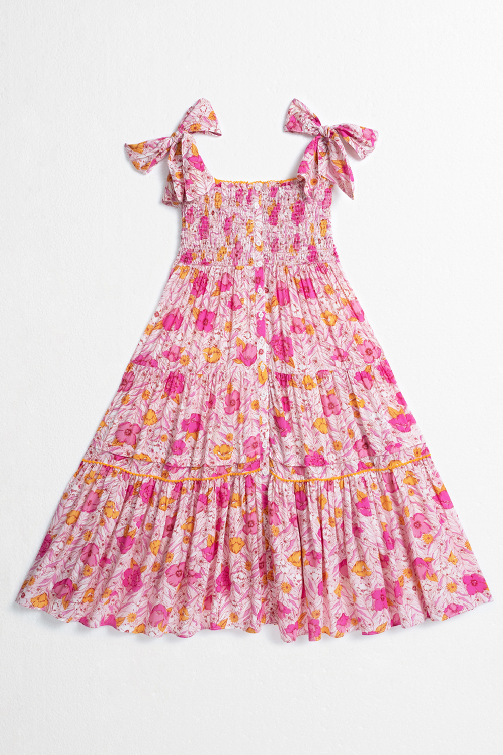 Long Dress Triny Kids V Pink Petunia Viscose