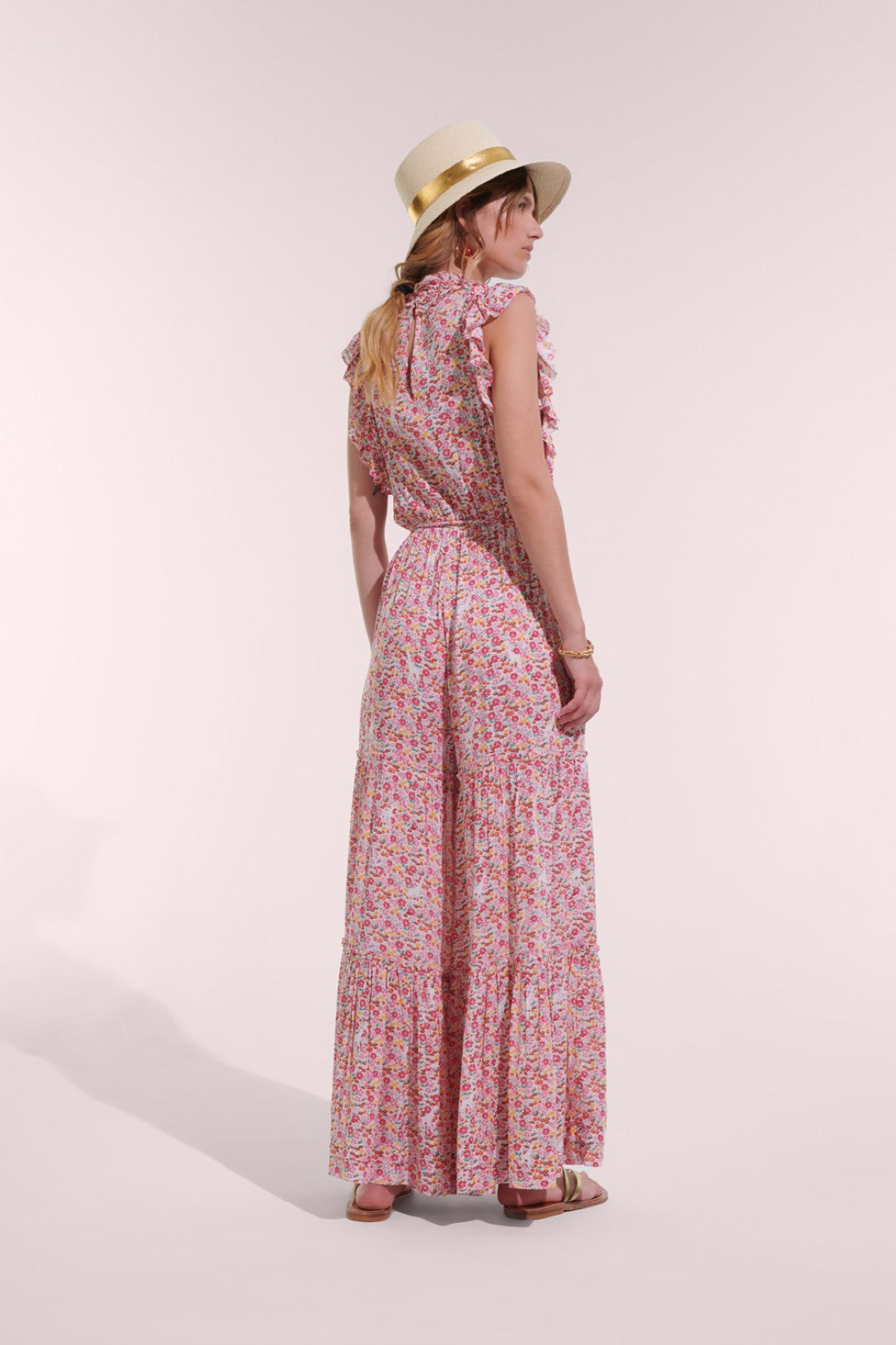 LONG JUMPSUIT BELENE V - PINK JARDIN