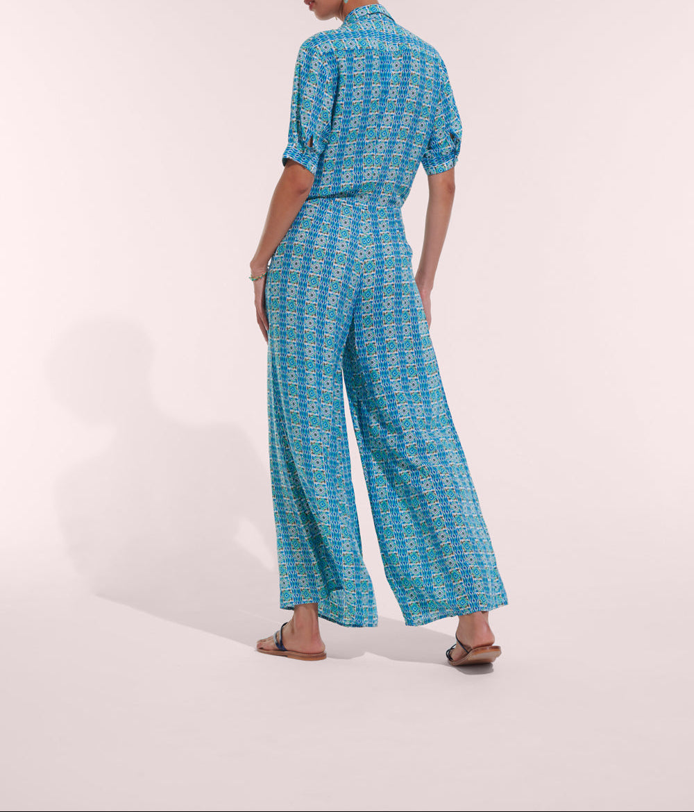 Long Jumpsuit Bettina V Aqua Coleus Viscose