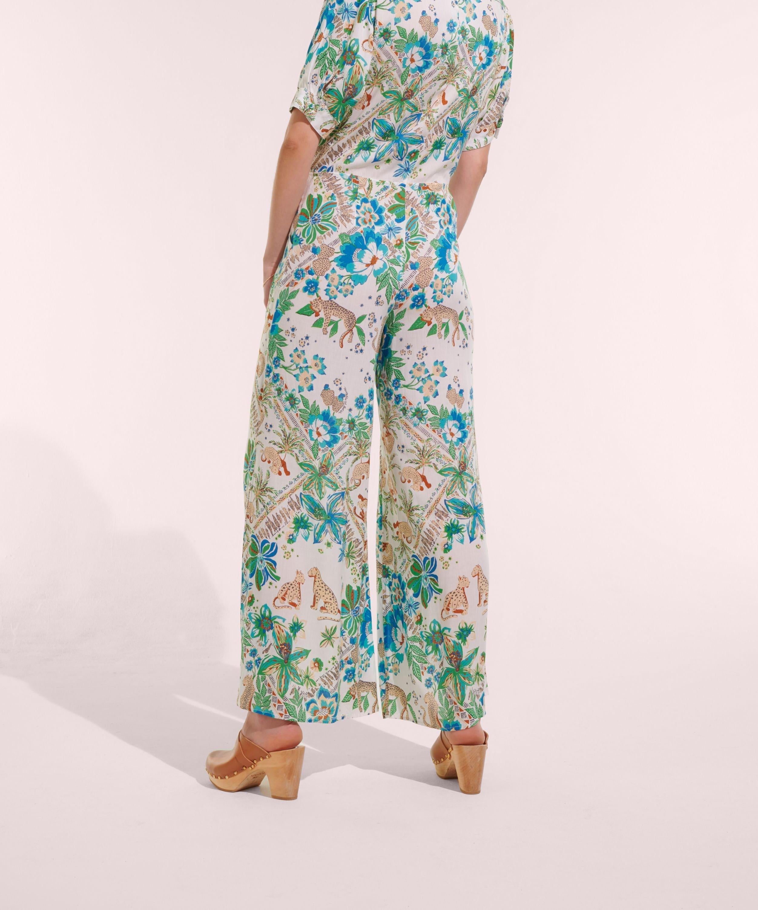 Long Jumpsuit Bettina - Blue Leo Foulard