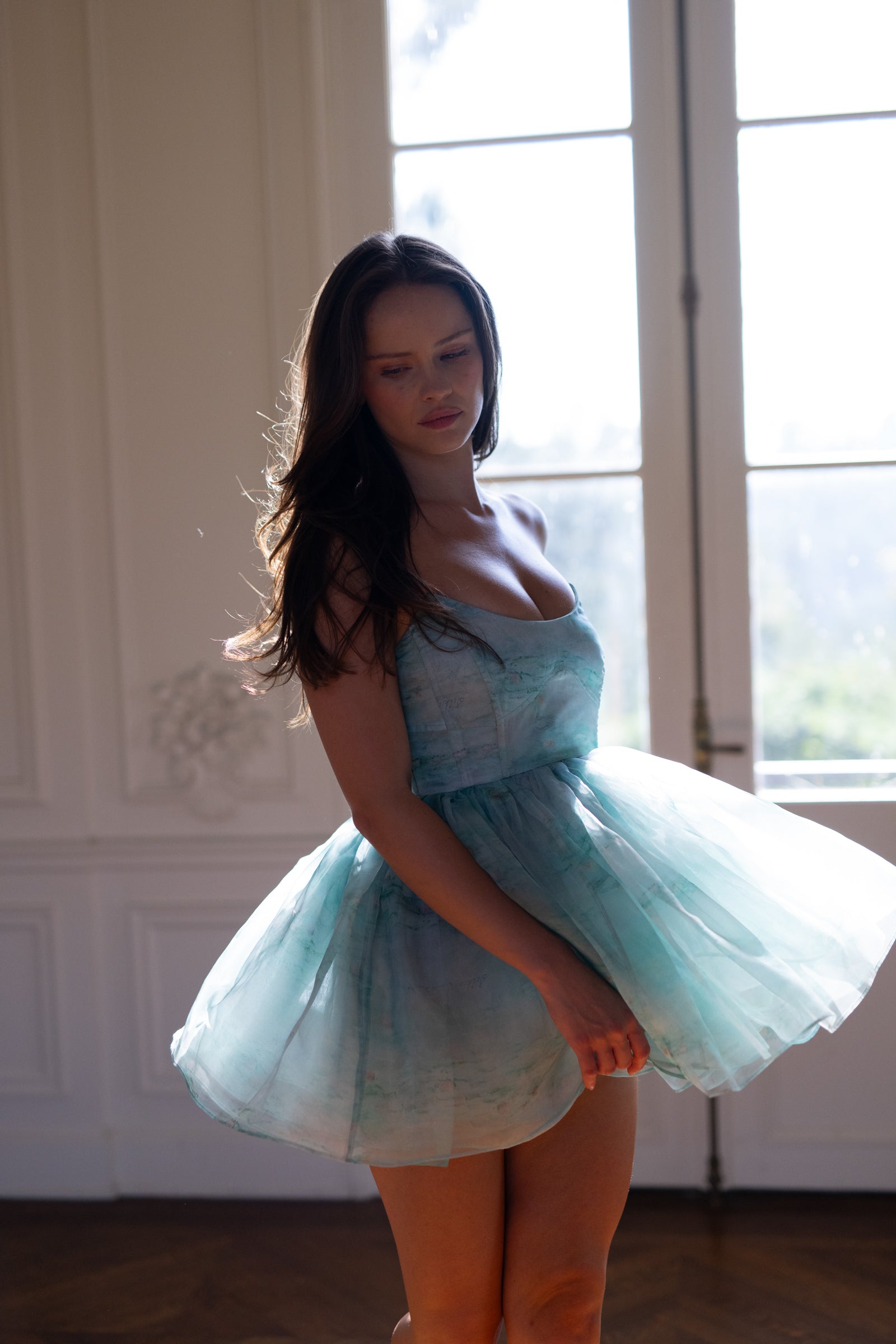 The Silk Gauze Water Lilies Veuve Dress