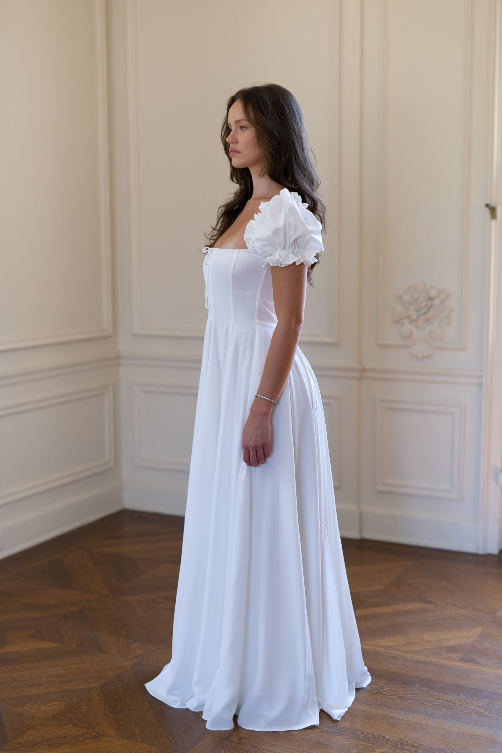 The Ivory Silk Garden Party Gown