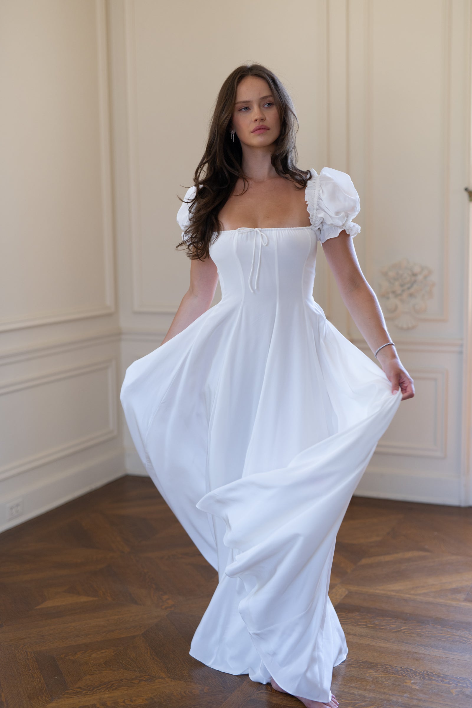 The Ivory Silk Garden Party Gown