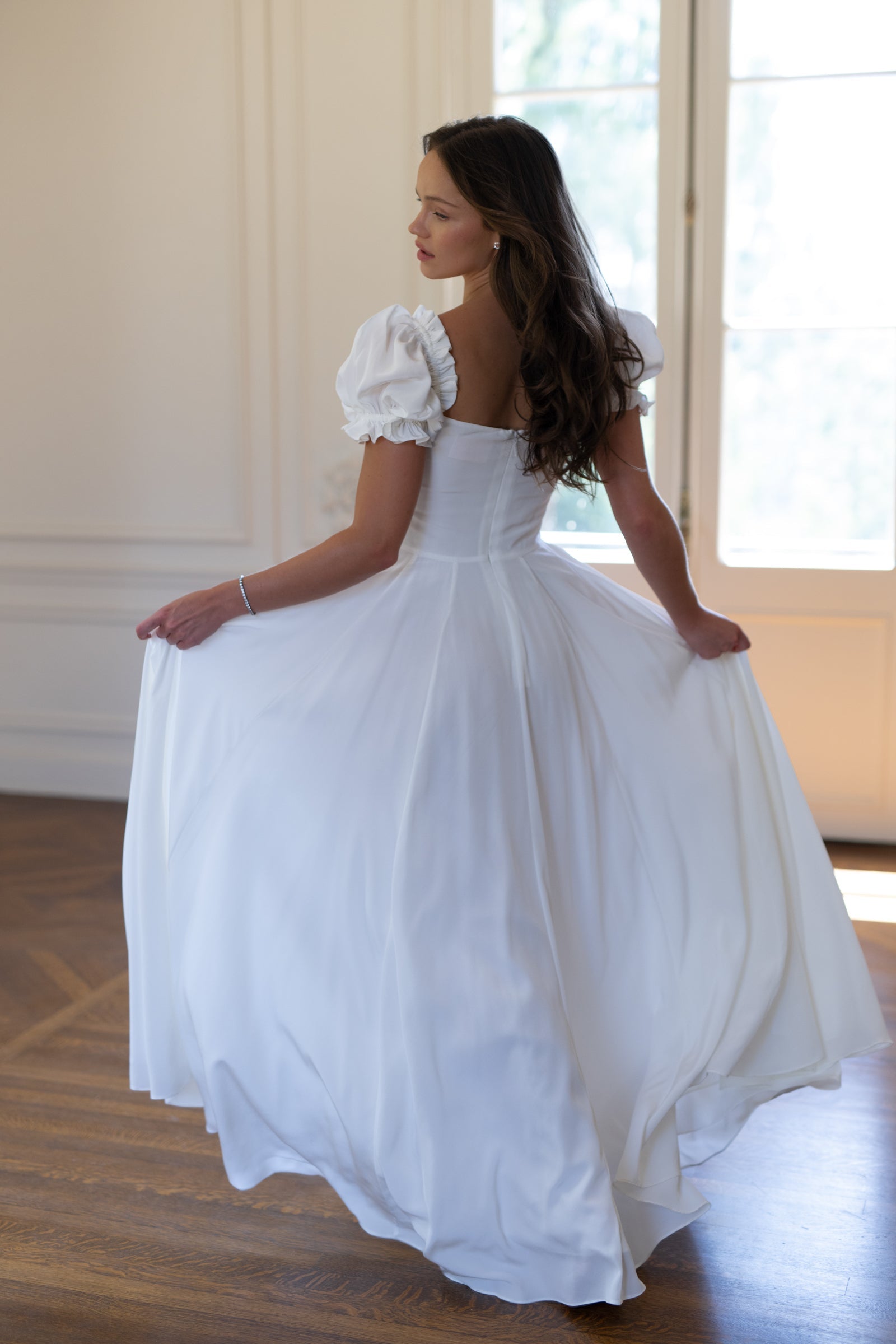 The Ivory Silk Garden Party Gown