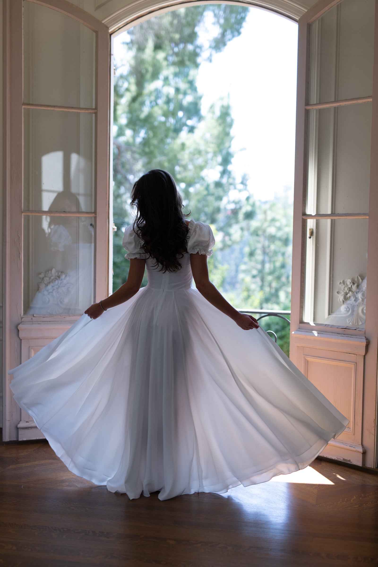 The Ivory Silk Garden Party Gown
