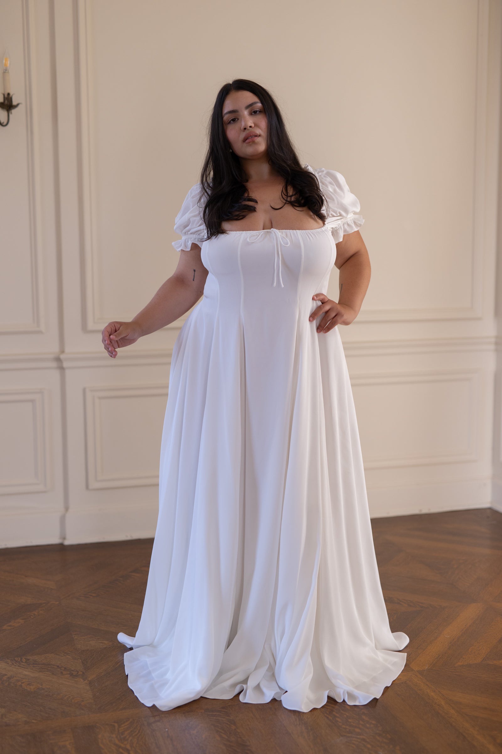 The Ivory Silk Garden Party Gown
