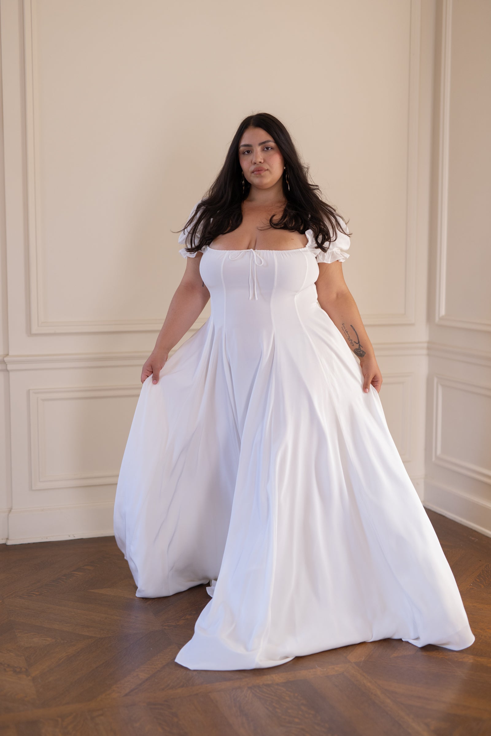 The Ivory Silk Garden Party Gown