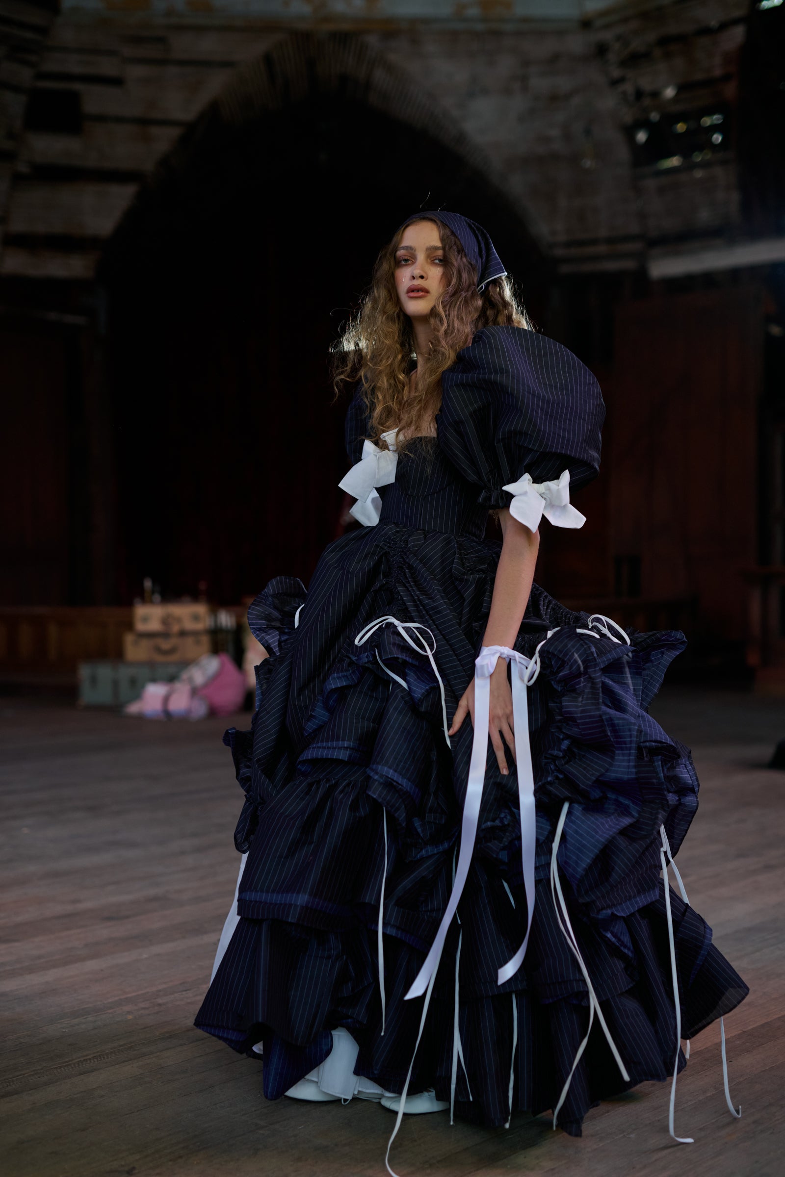 Put A Fork In It Pinstripe Gown