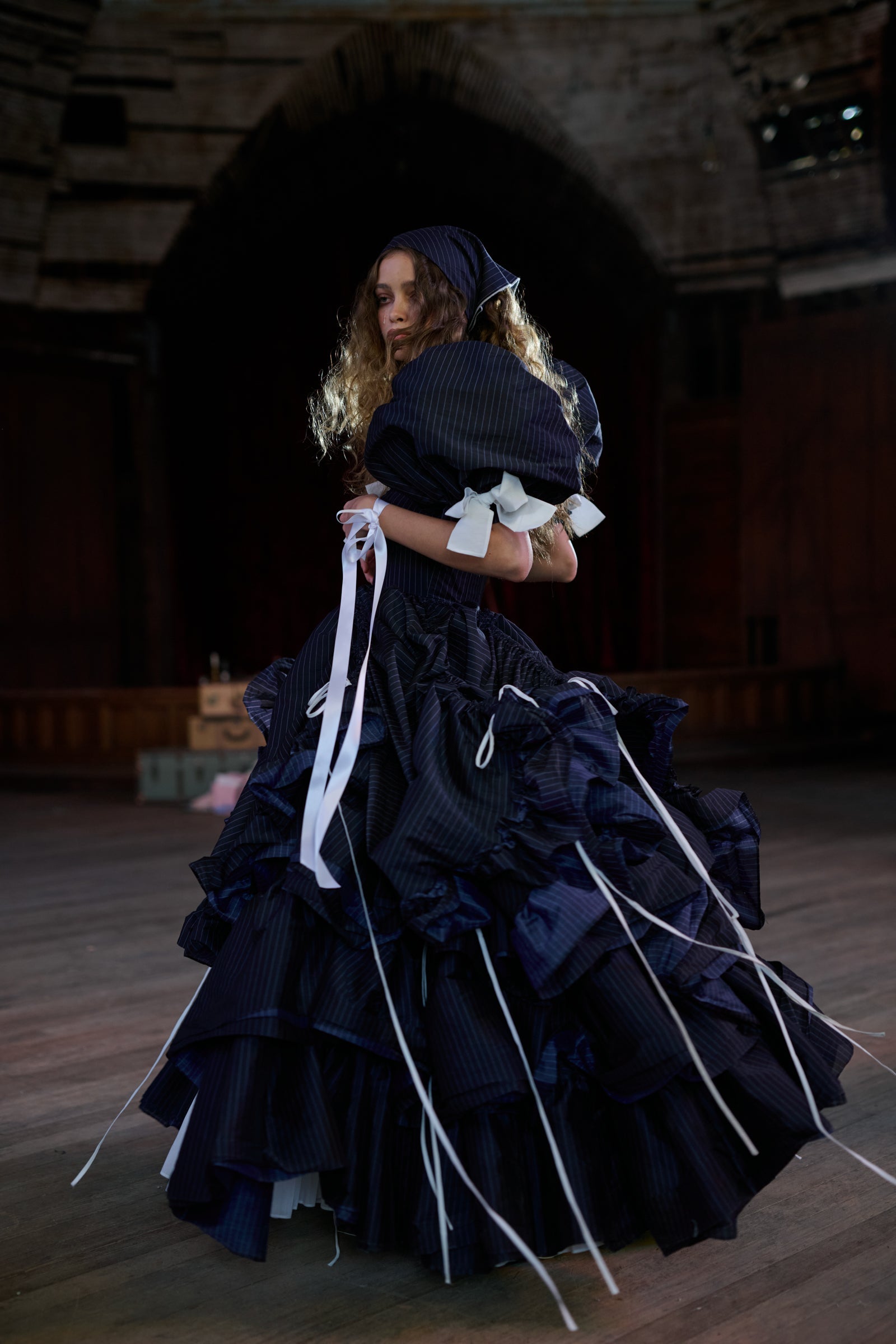 Put A Fork In It Pinstripe Gown