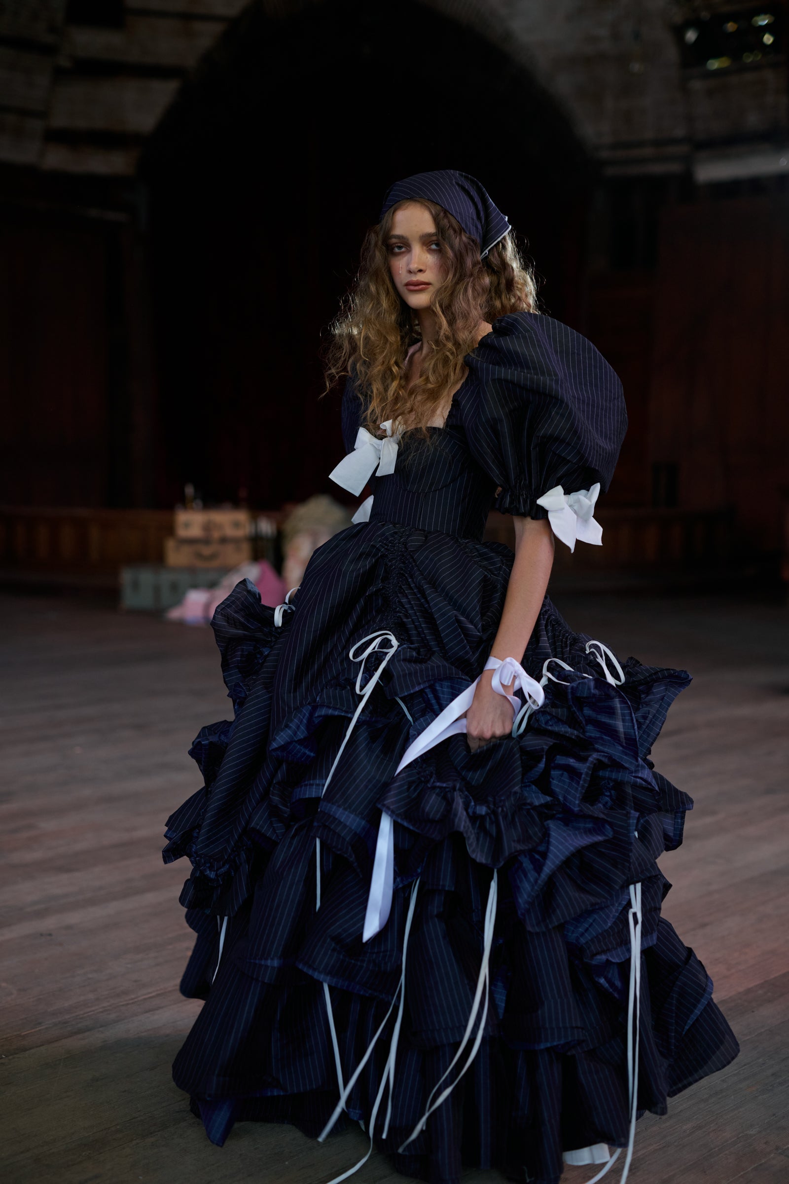 Put A Fork In It Pinstripe Gown